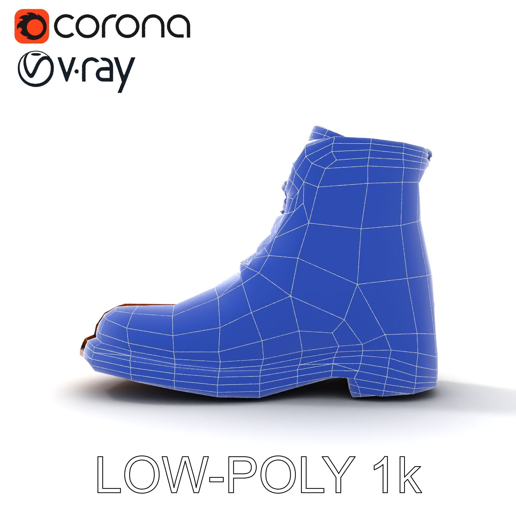 Realistic Leather Boot Model Pack for Rendering and Games Low-poly 3D model_16
