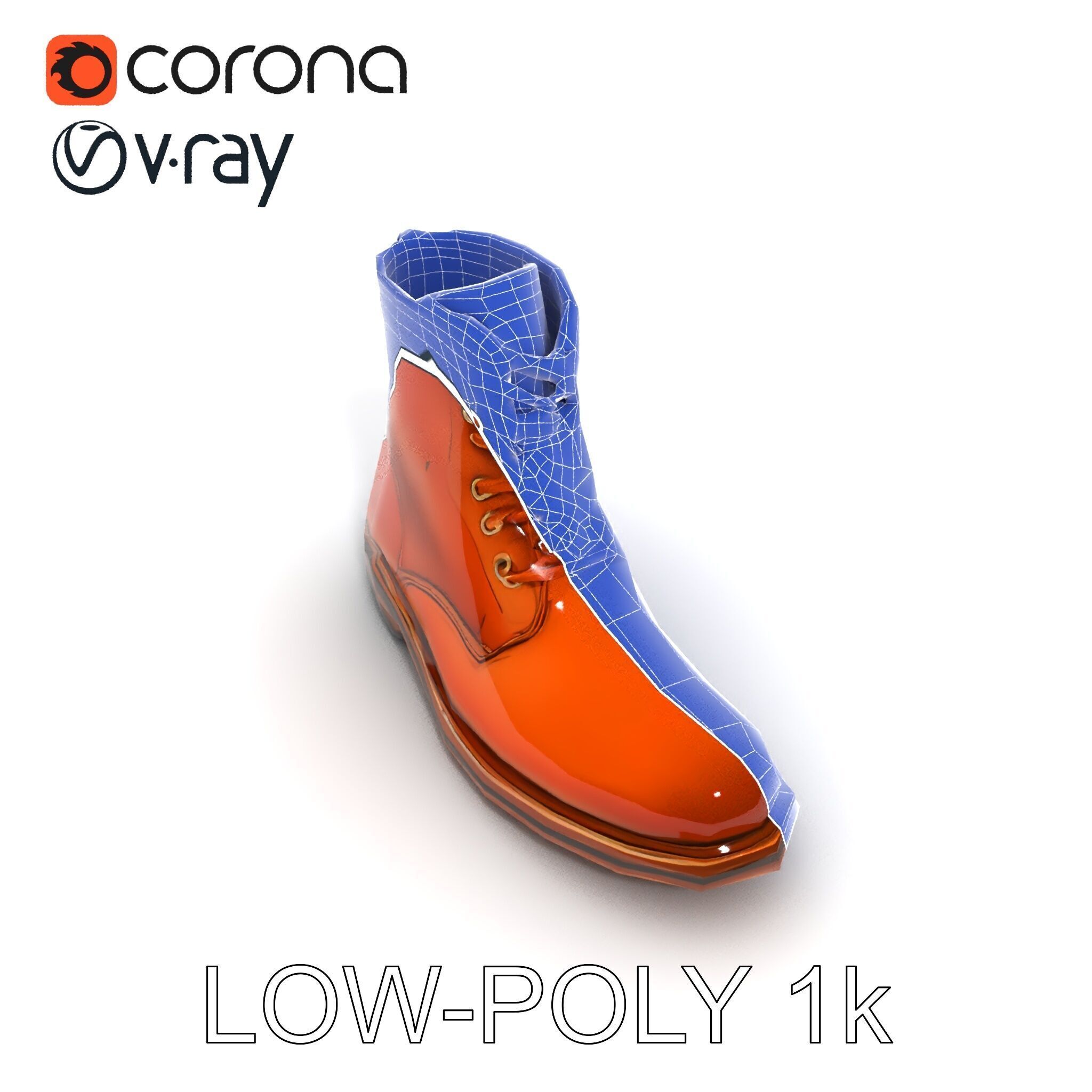 Realistic Leather Boot Model Pack for Rendering and Games Low-poly 3D model_21