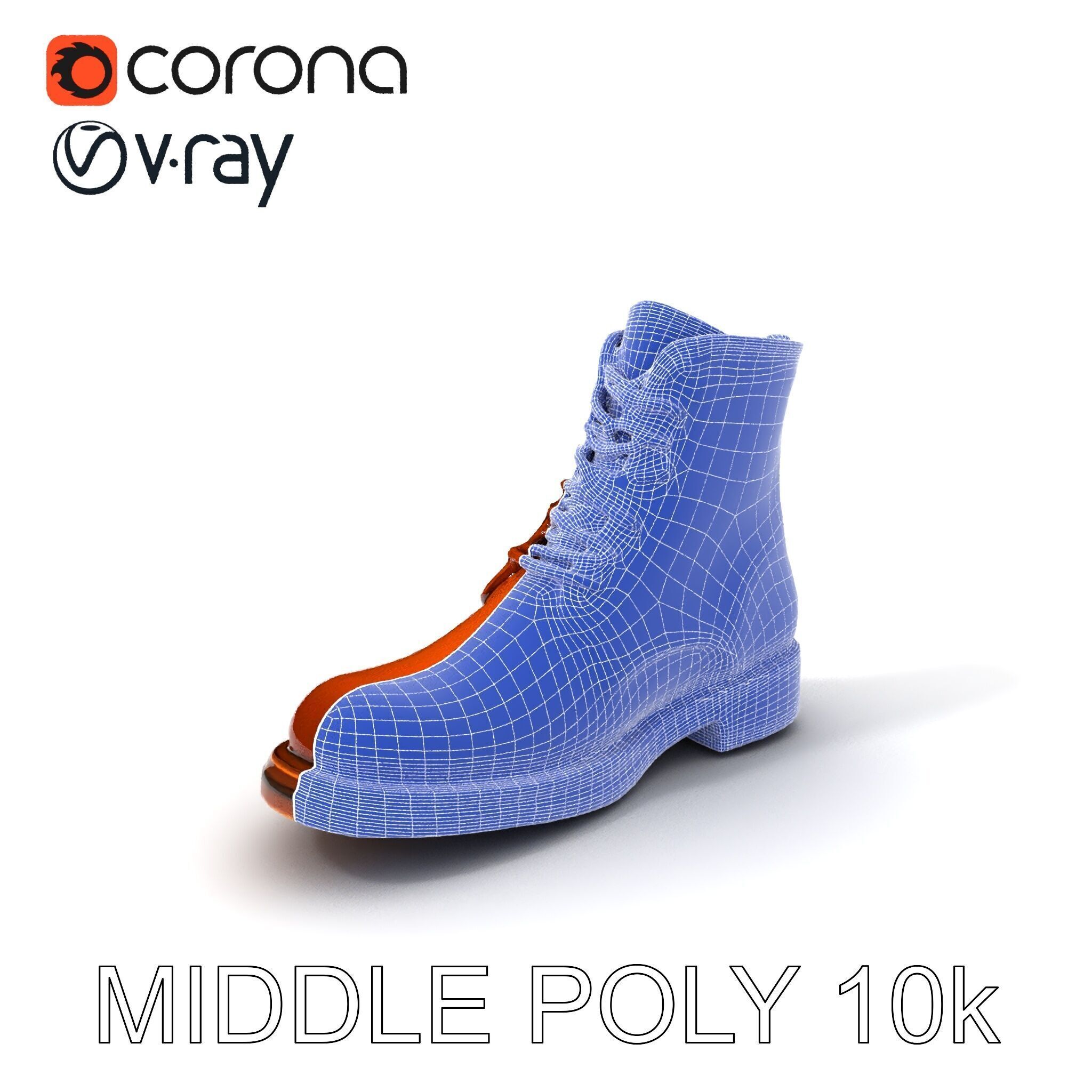 Realistic Leather Boot Model Pack for Rendering and Games Low-poly 3D model_22