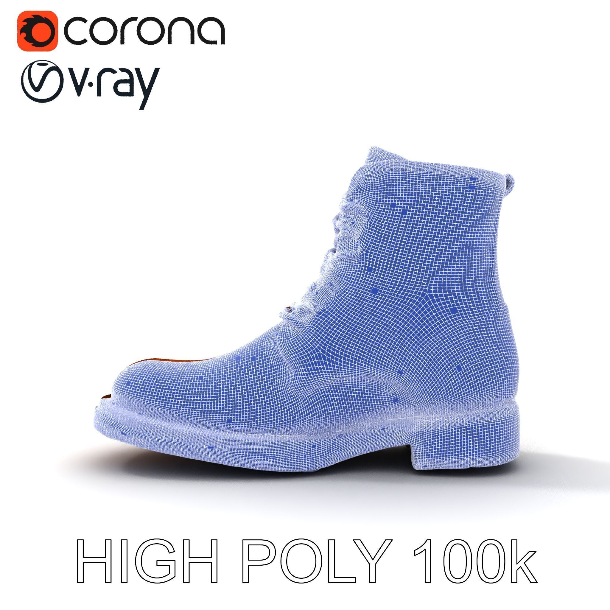 Realistic Leather Boot Model Pack for Rendering and Games Low-poly 3D model_11