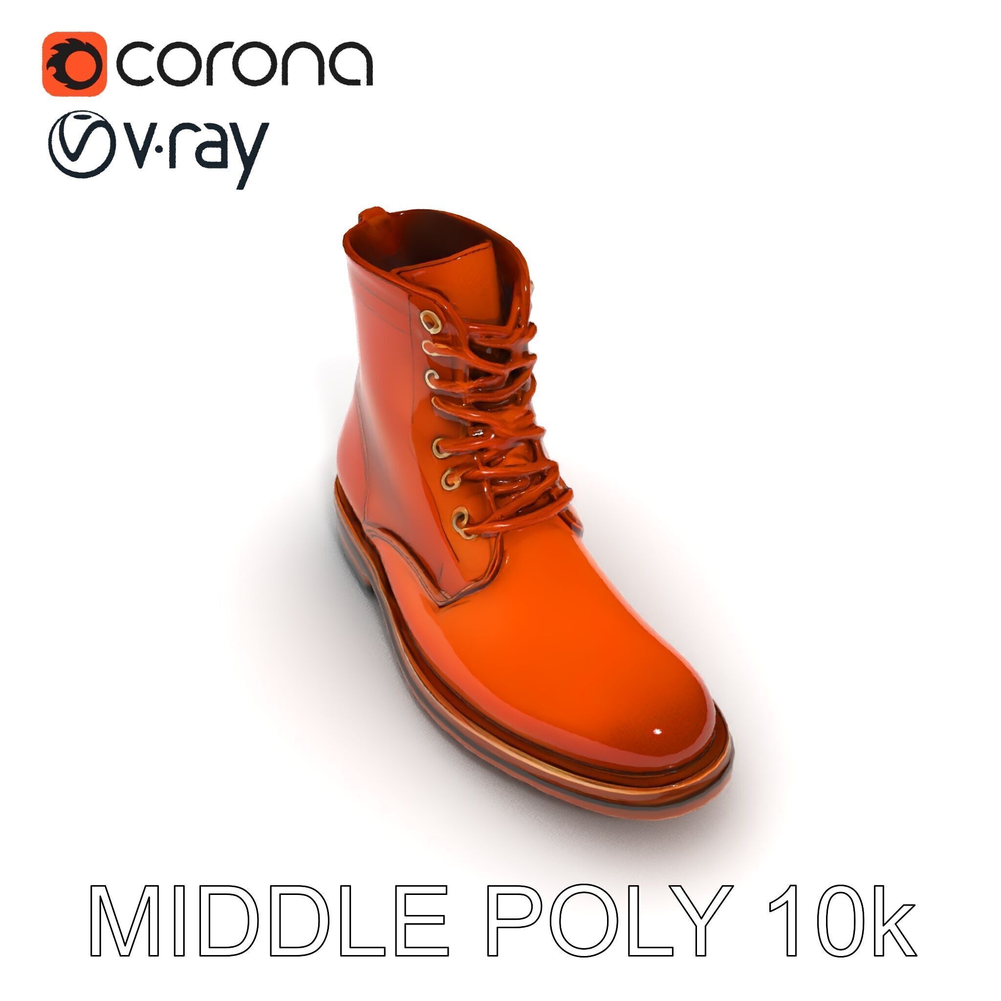 Realistic Leather Boot Model Pack for Rendering and Games Low-poly 3D model_29