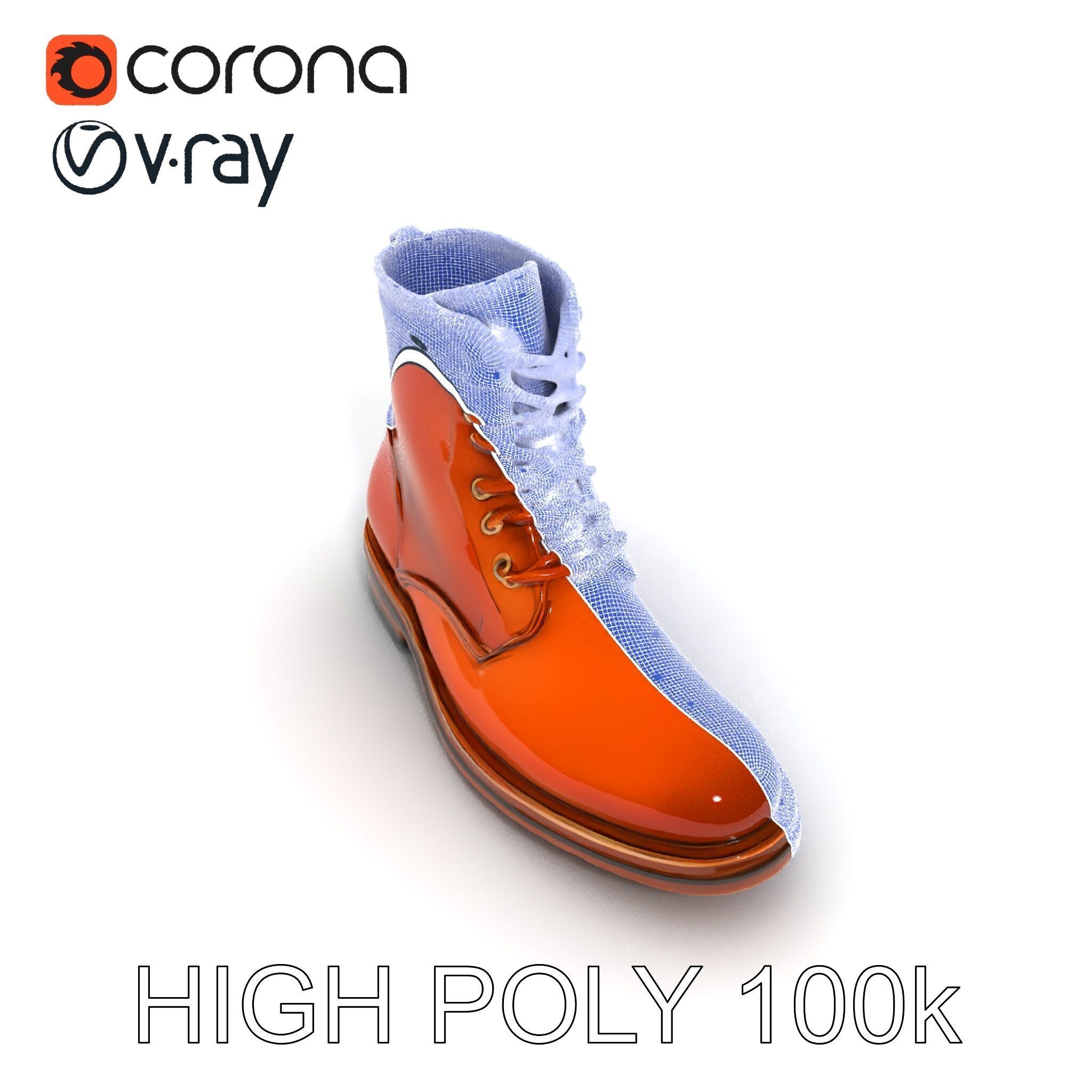 Realistic Leather Boot Model Pack for Rendering and Games Low-poly 3D model_31