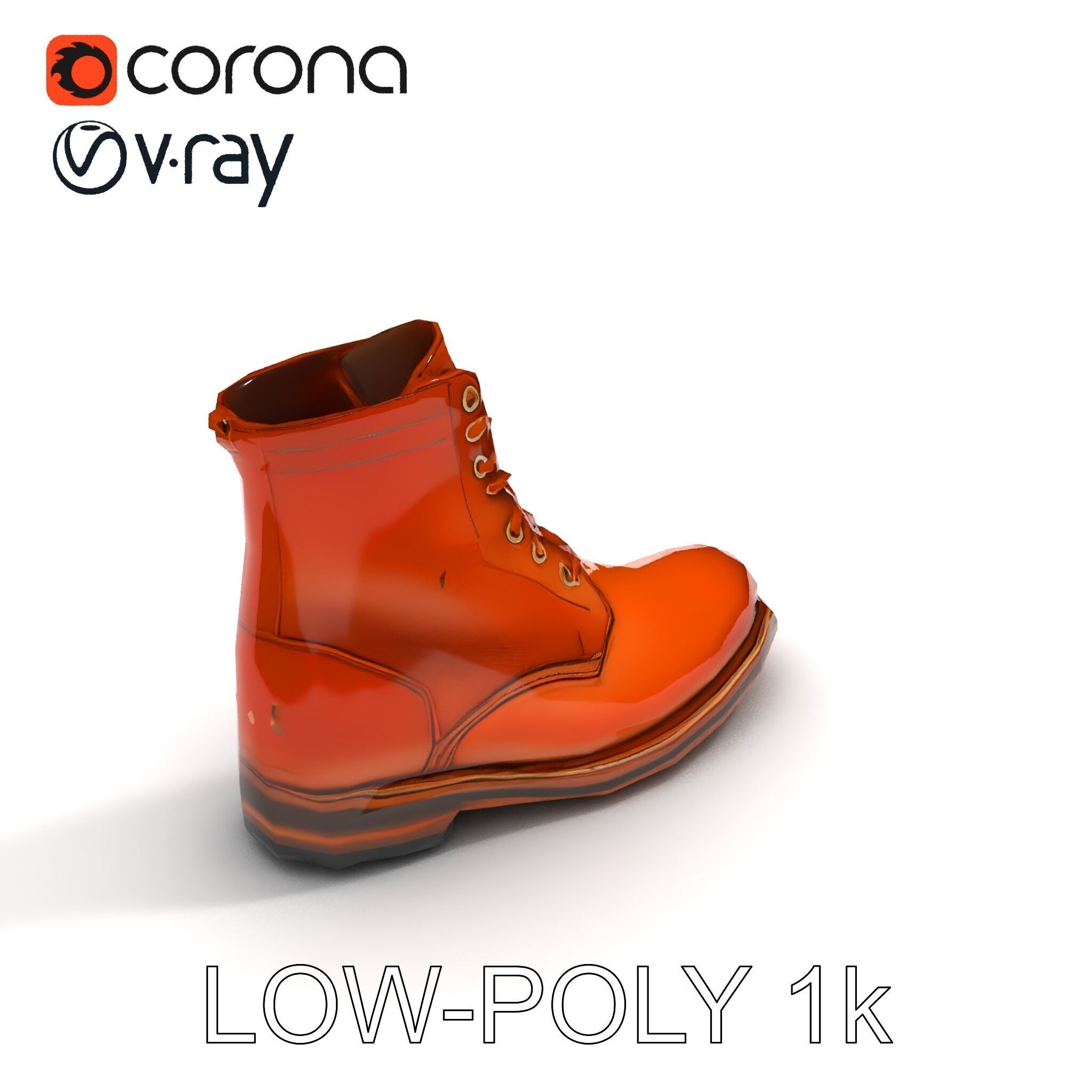 Realistic Leather Boot Model Pack for Rendering and Games Low-poly 3D model_33