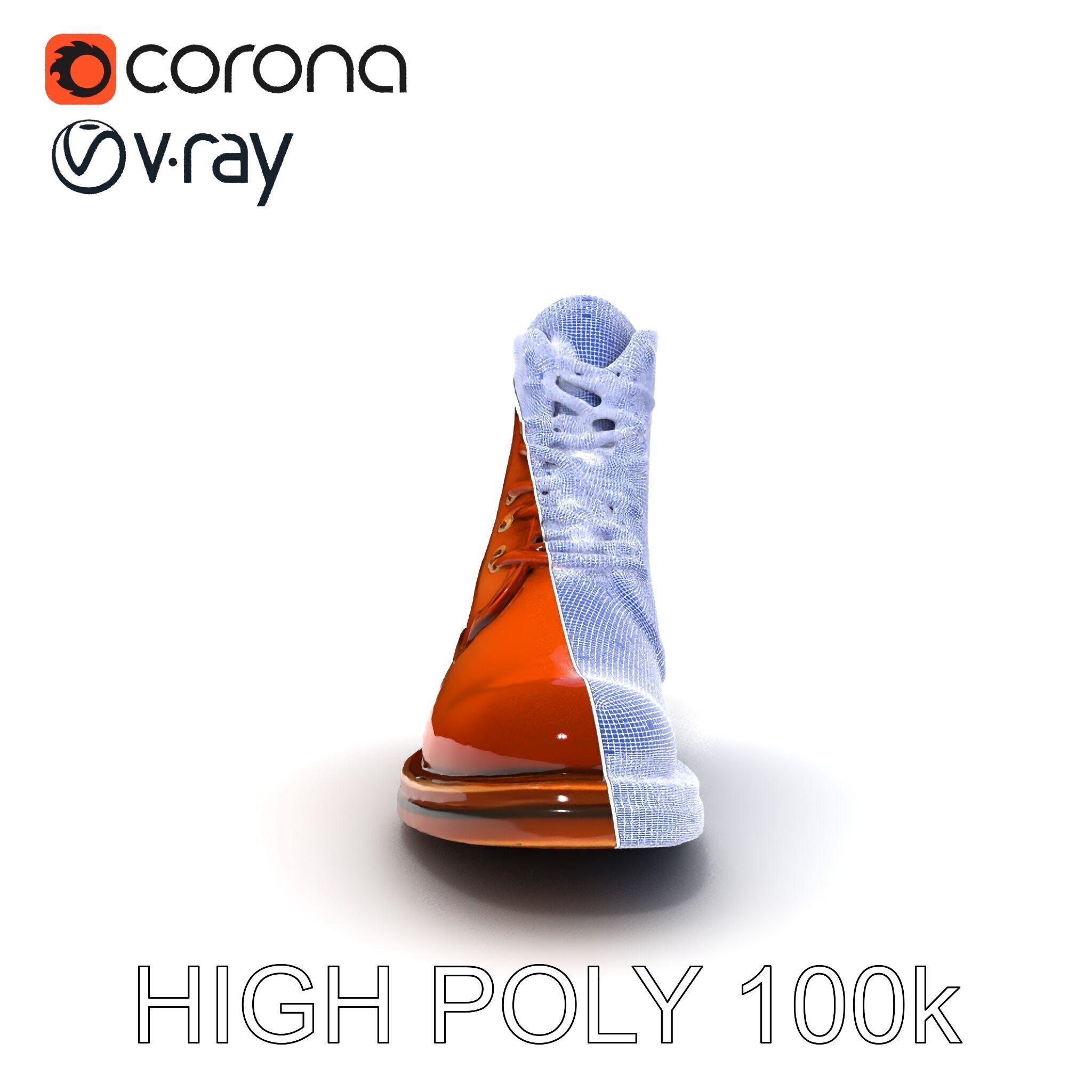 Realistic Leather Boot Model Pack for Rendering and Games Low-poly 3D model_35