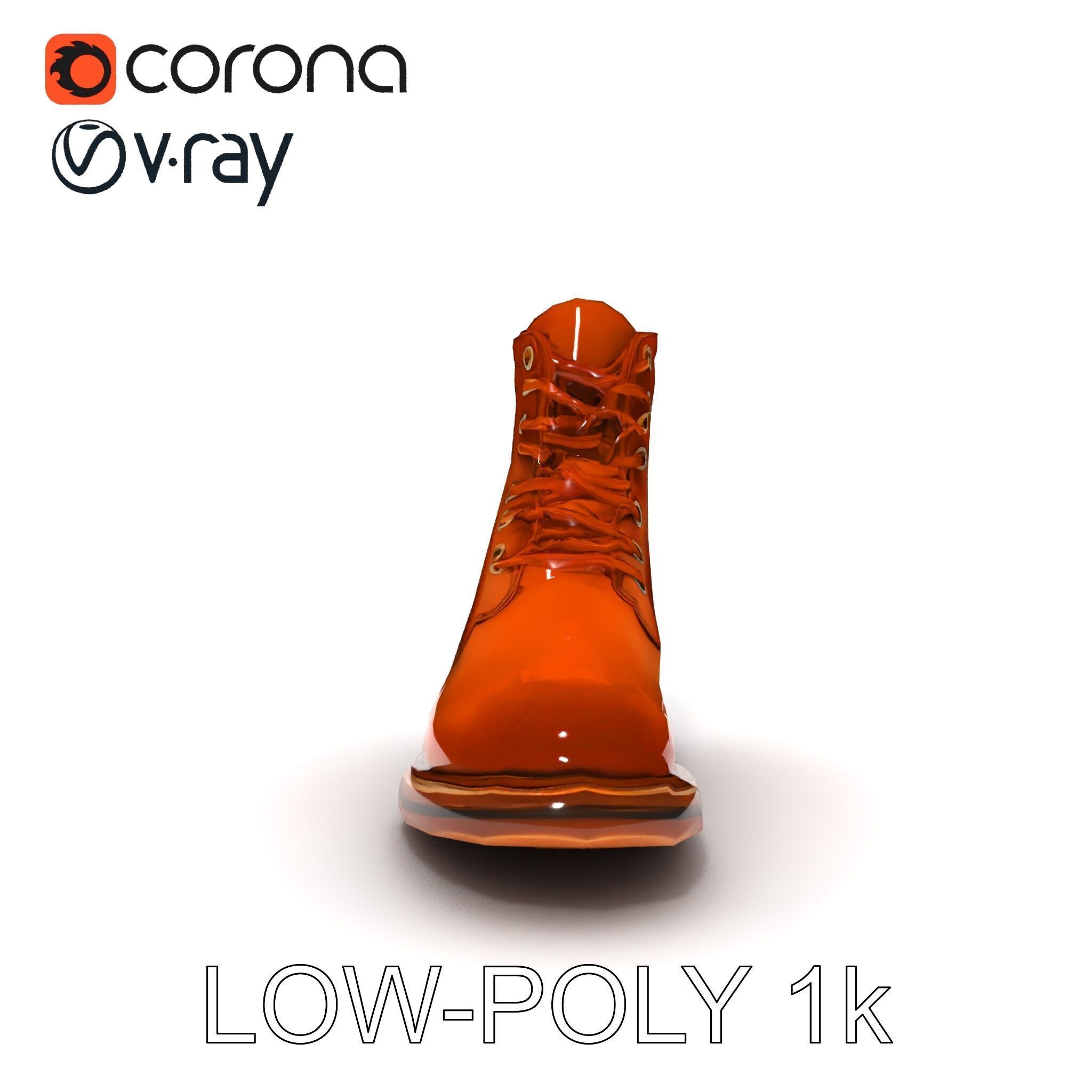 Realistic Leather Boot Model Pack for Rendering and Games Low-poly 3D model_19