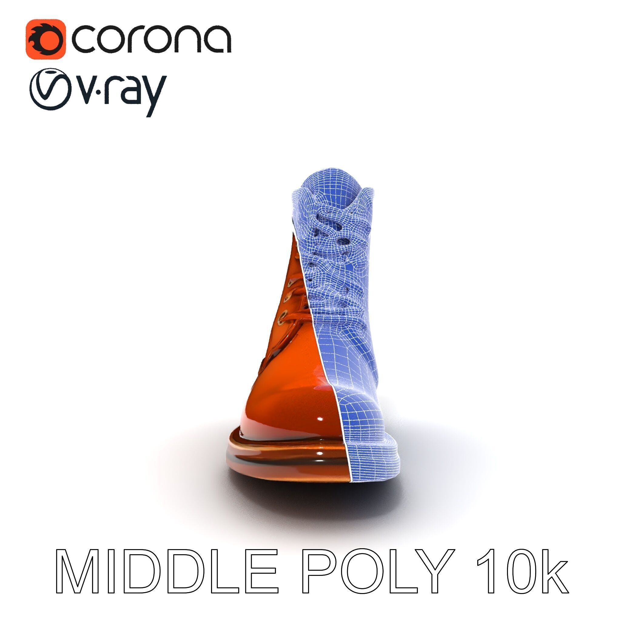 Realistic Leather Boot Model Pack for Rendering and Games Low-poly 3D model_9