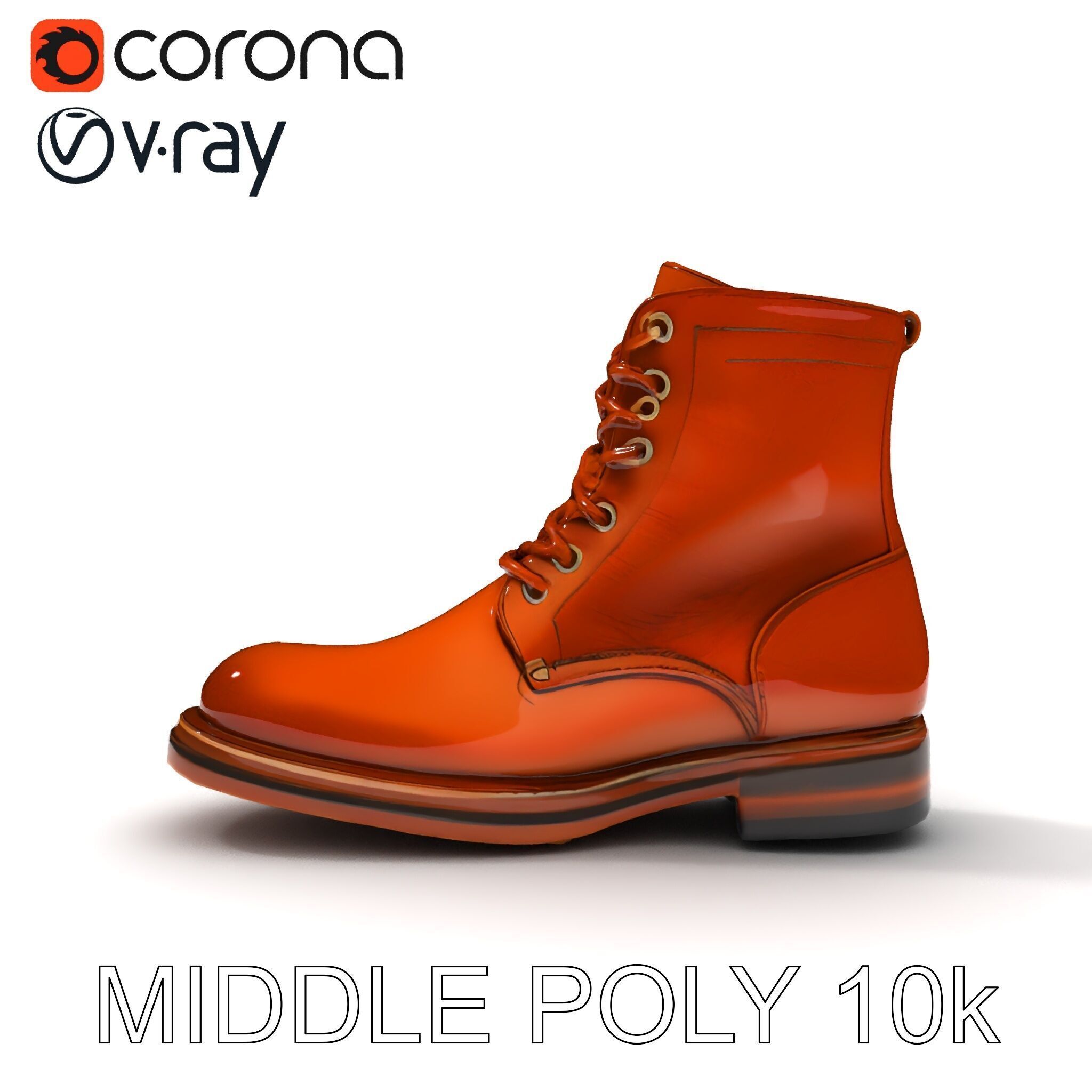 Realistic Leather Boot Model Pack for Rendering and Games Low-poly 3D model_6