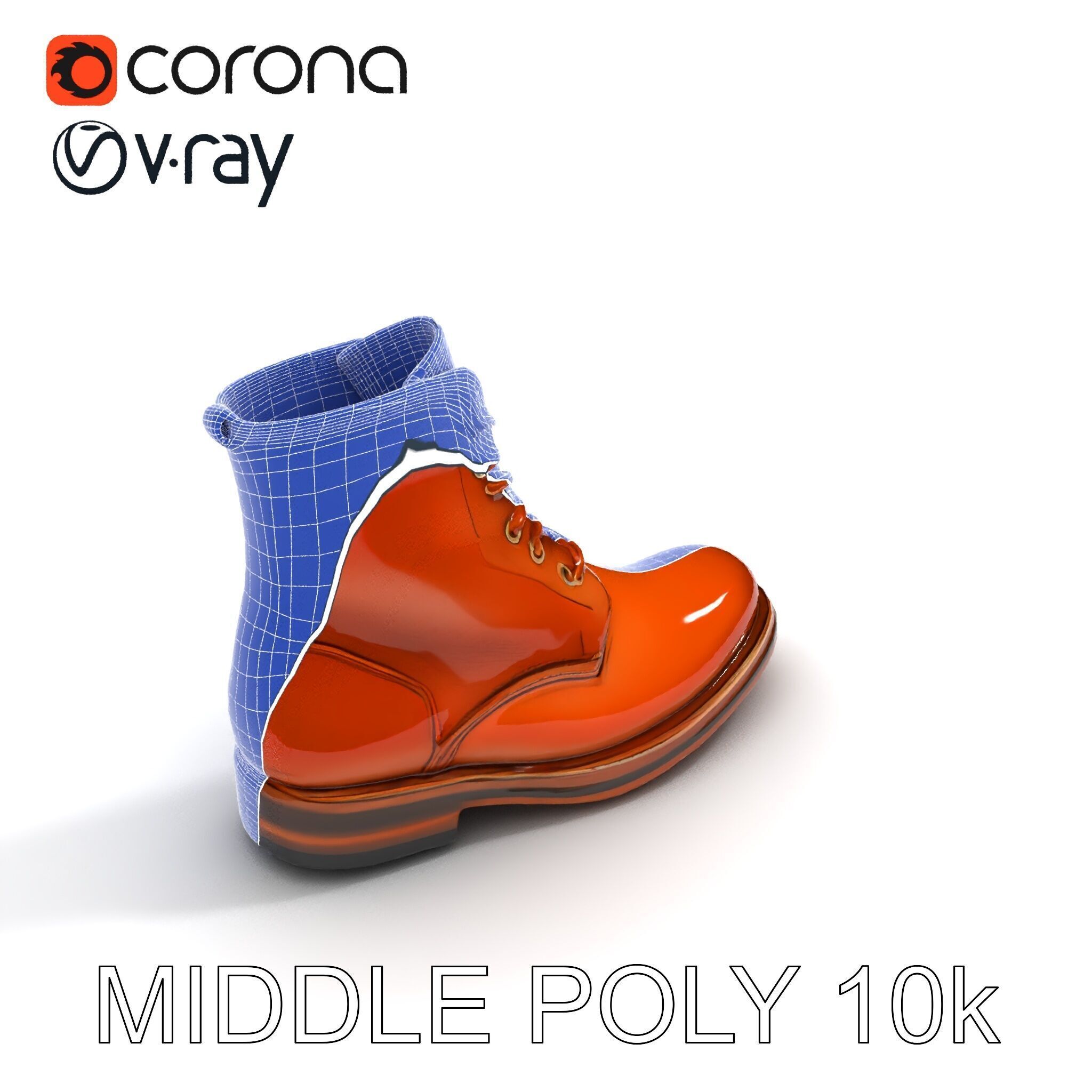 Realistic Leather Boot Model Pack for Rendering and Games Low-poly 3D model_25