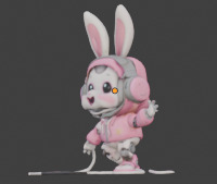 Modern Bunny 3D model_4