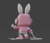 Modern Bunny 3D model_2