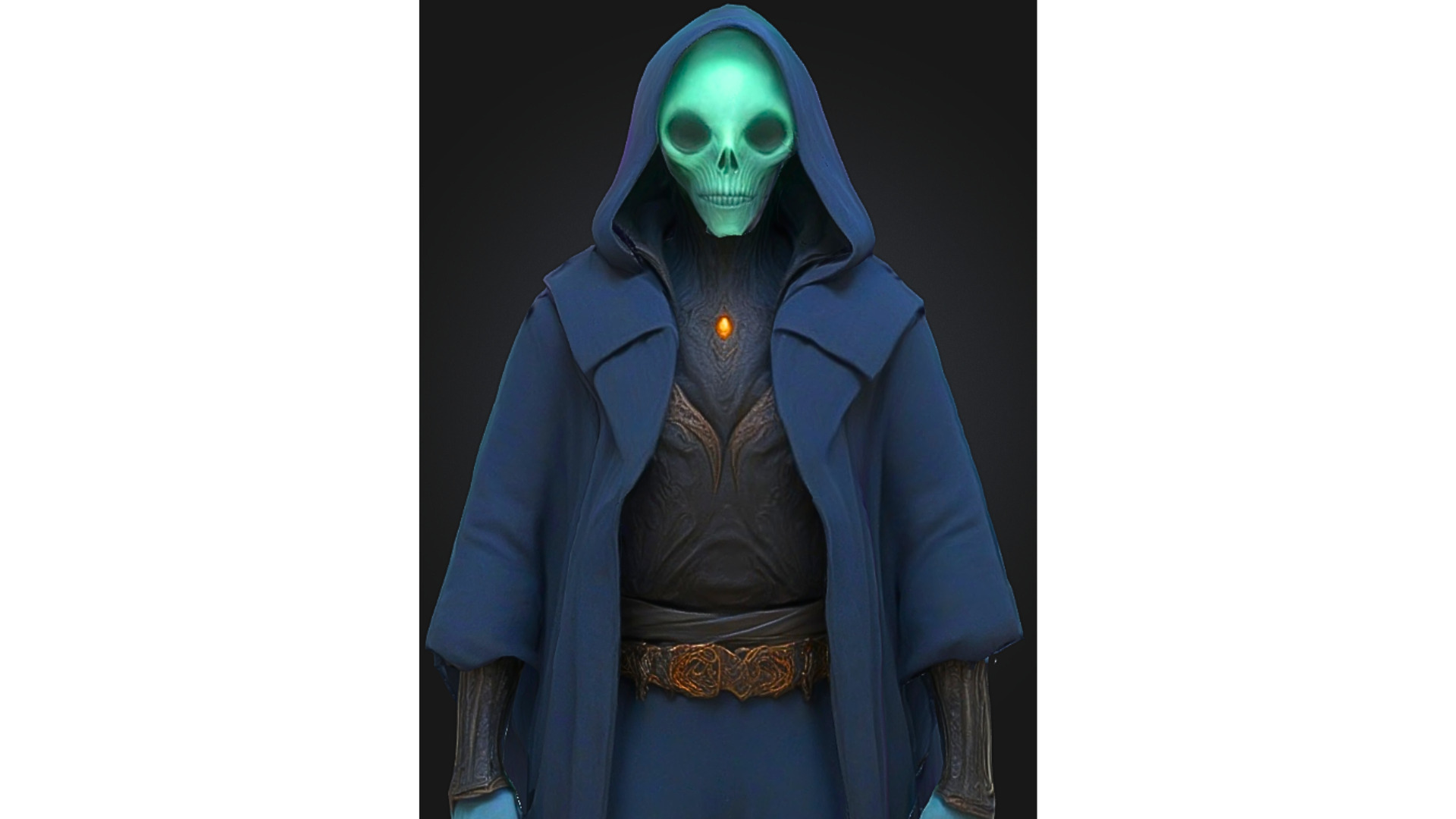 Dark Fantasy Undead Mage Low-poly 3D model_4