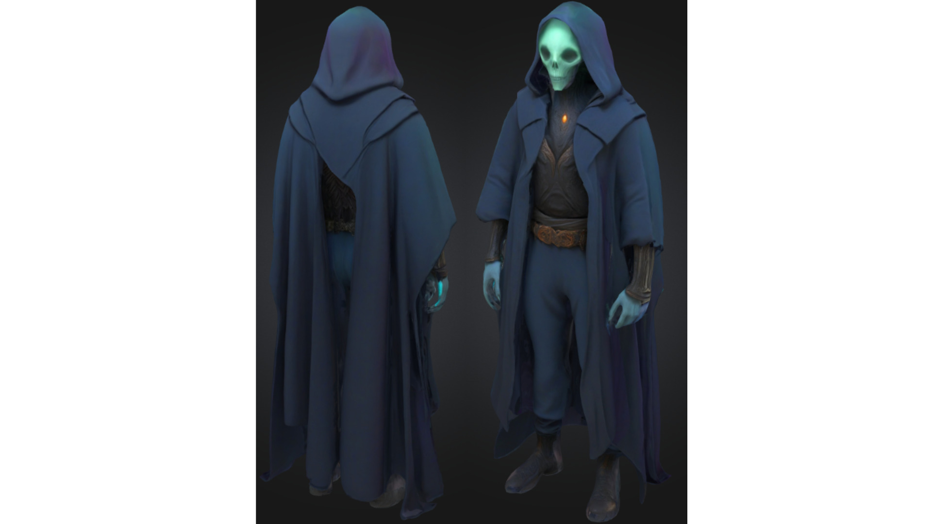 Dark Fantasy Undead Mage Low-poly 3D model_2