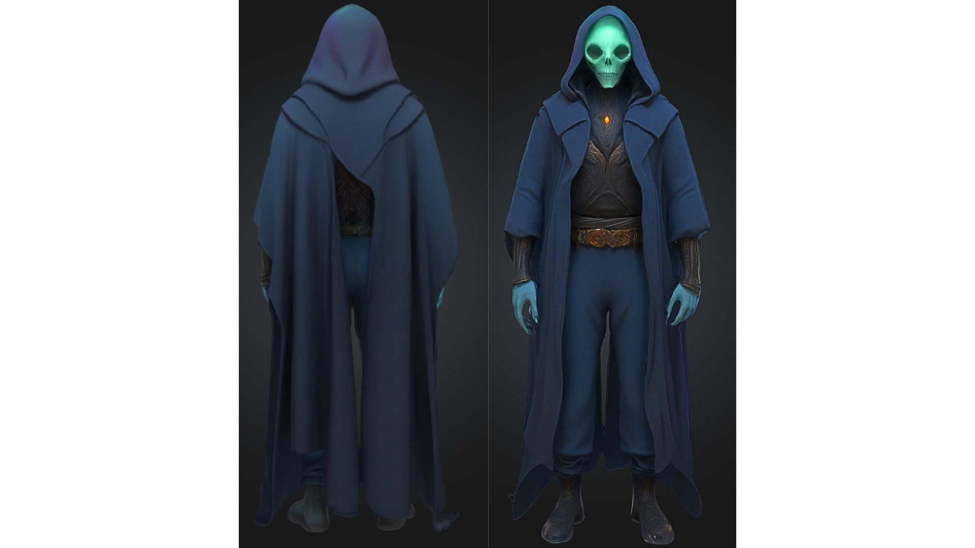 Dark Fantasy Undead Mage Low-poly 3D model_1
