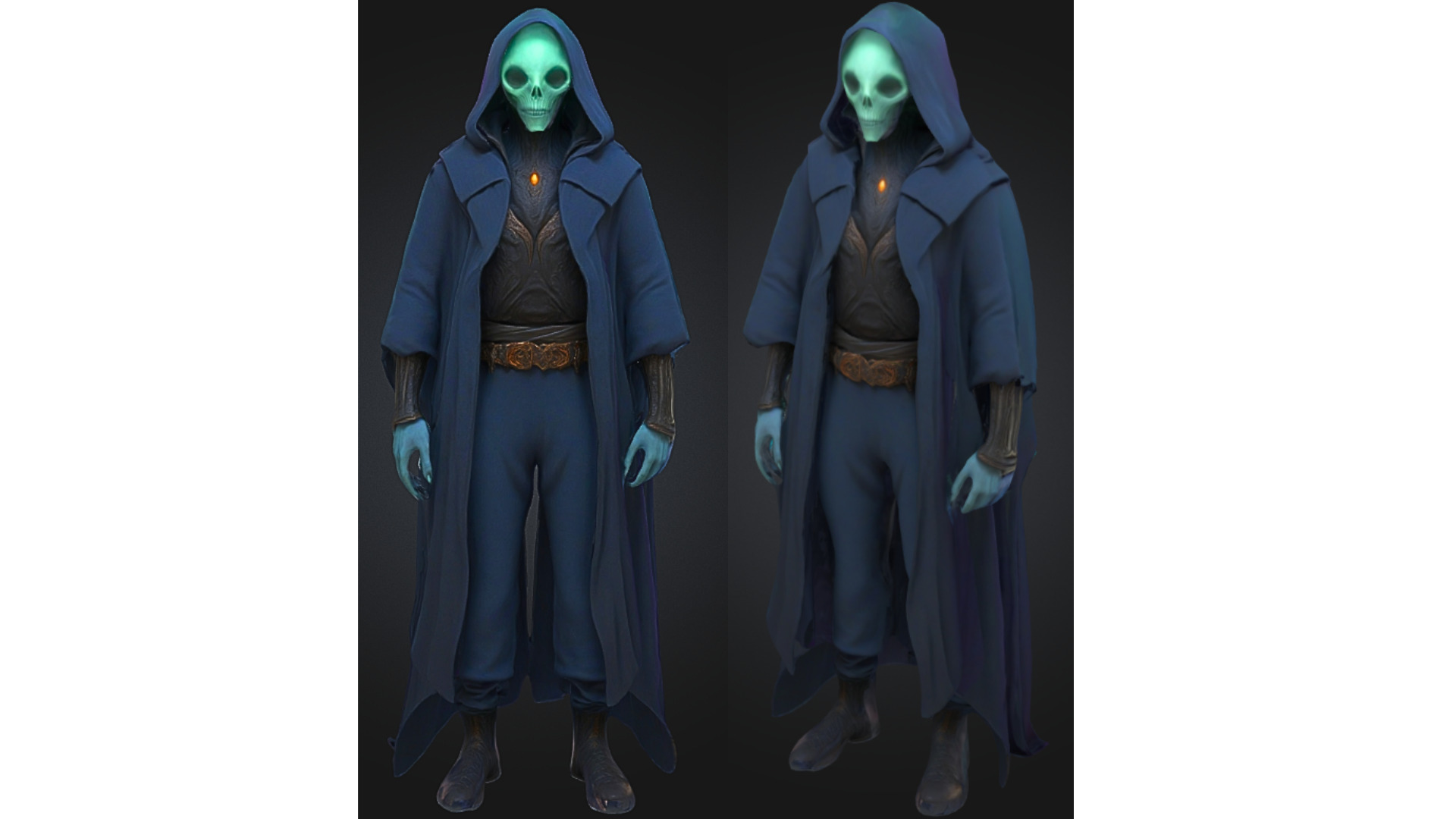 Dark Fantasy Undead Mage Low-poly 3D model_3