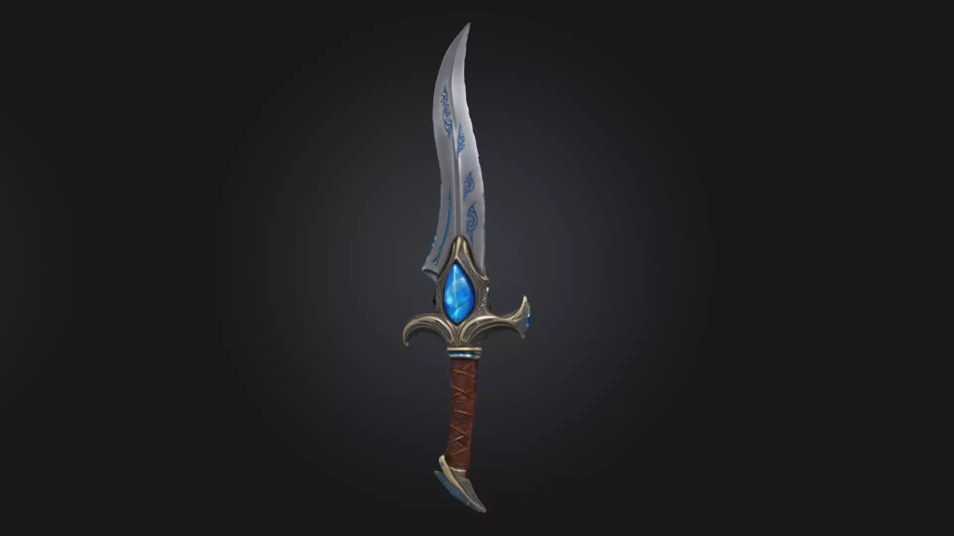 Fantasy Blade Low Poly Stylized Weapon Low-poly 3D model_0