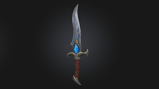 Fantasy Blade  Low Poly Stylized Weapon Low-poly 3D model