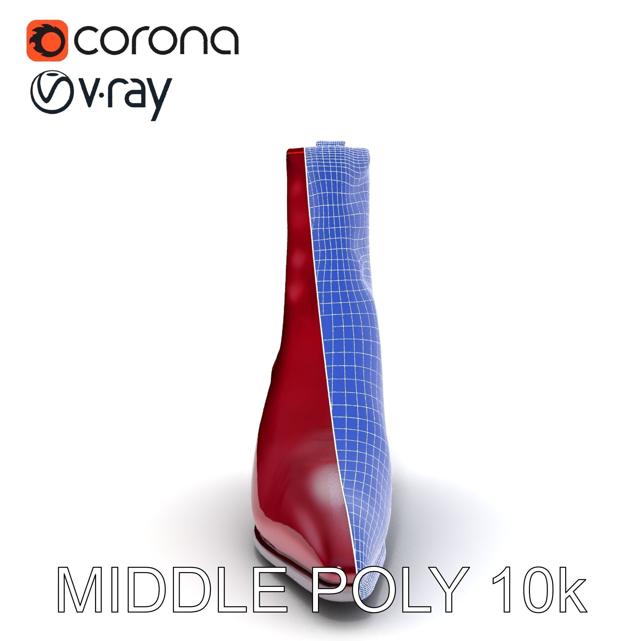 Stylish Ankle Boots Model Pack Low-poly 3D model_20