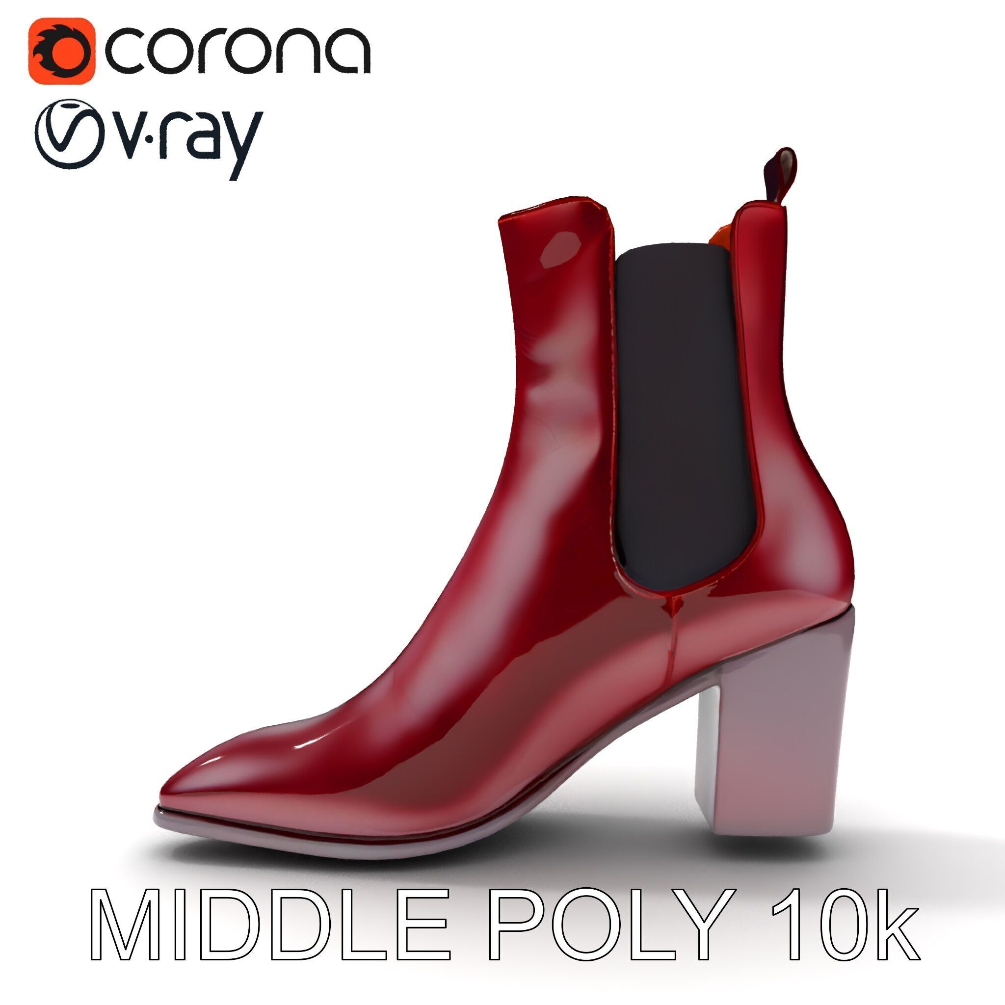 Stylish Ankle Boots Model Pack Low-poly 3D model_17