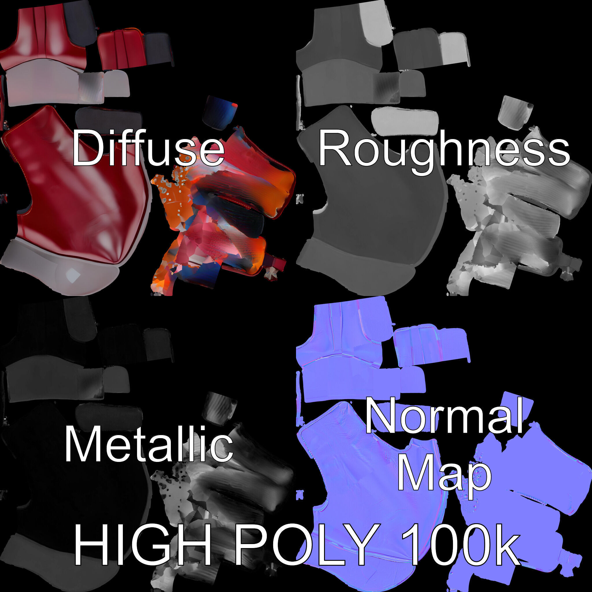 Stylish Ankle Boots Model Pack Low-poly 3D model_2