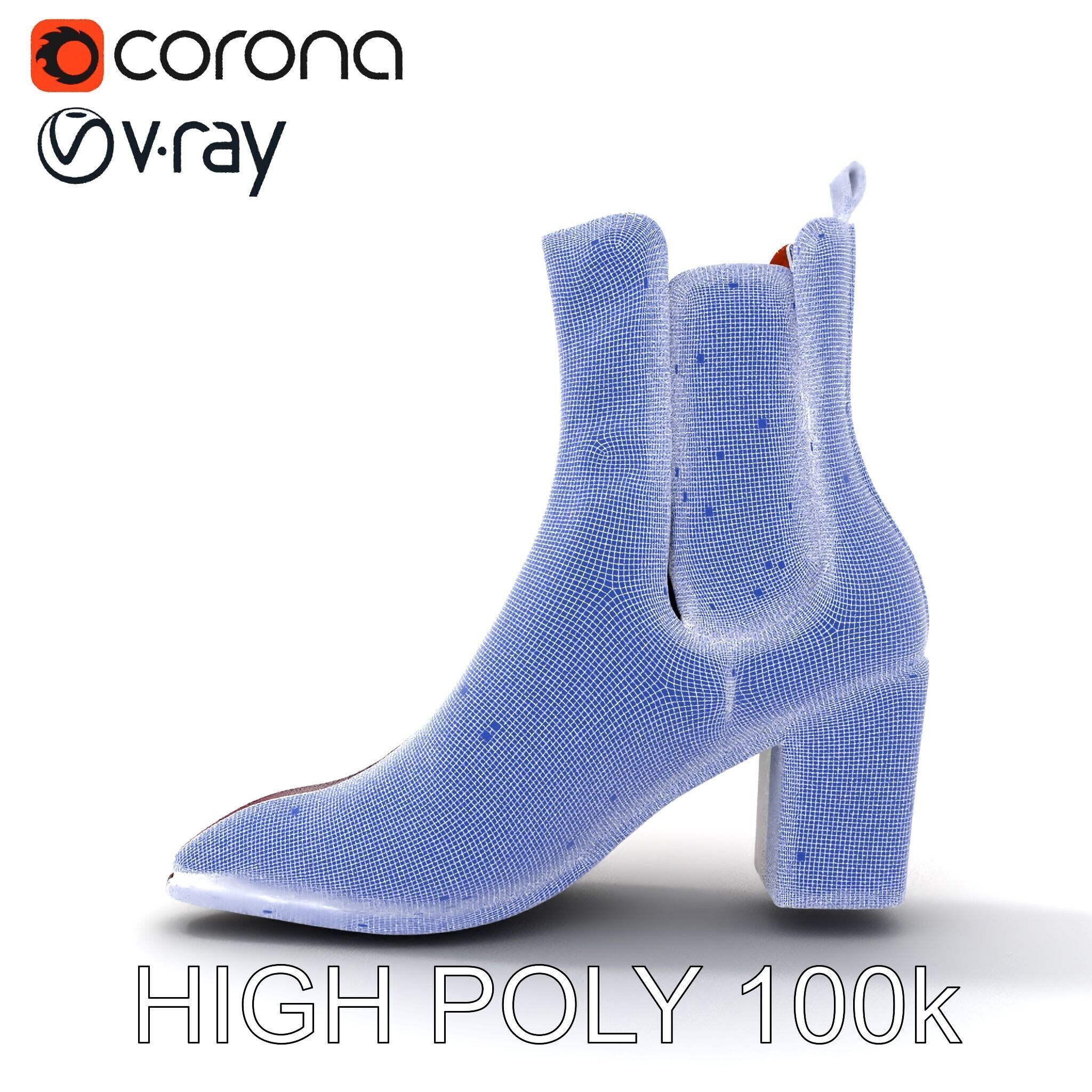Stylish Ankle Boots Model Pack Low-poly 3D model_8