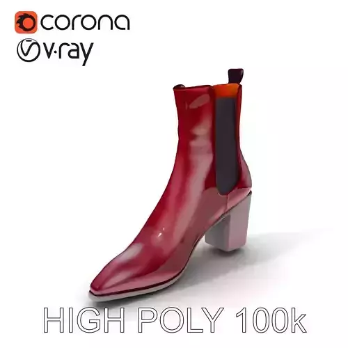 Stylish Ankle Boots Model Pack Low-poly 3D model