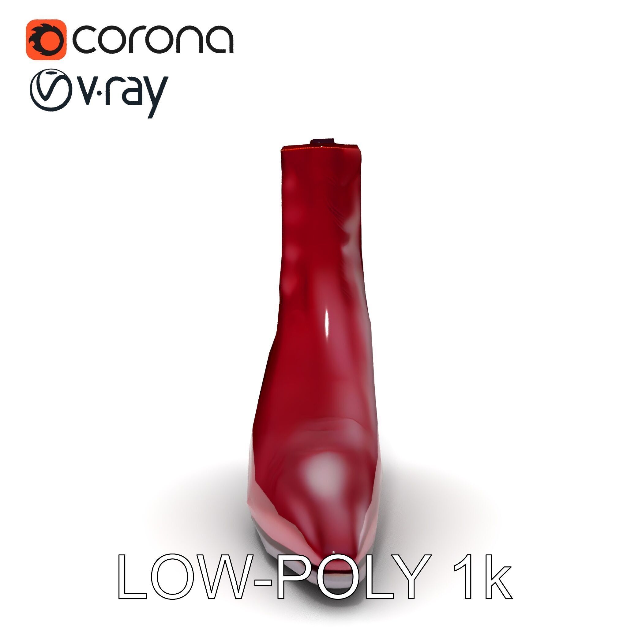 Stylish Ankle Boots Model Pack Low-poly 3D model_21