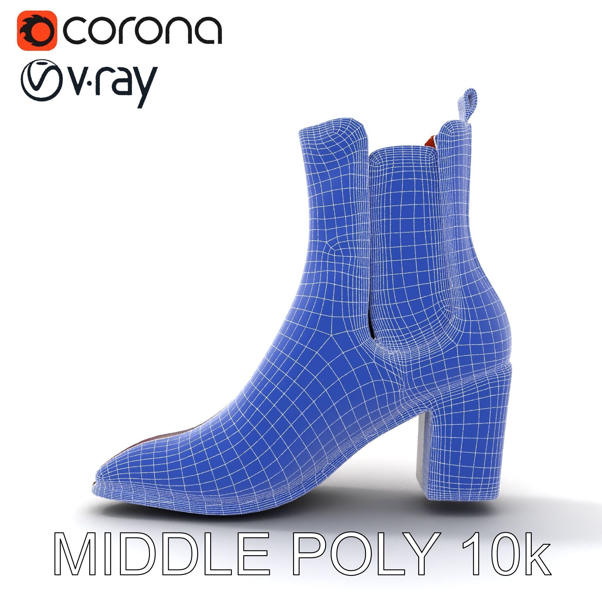 Stylish Ankle Boots Model Pack Low-poly 3D model_33