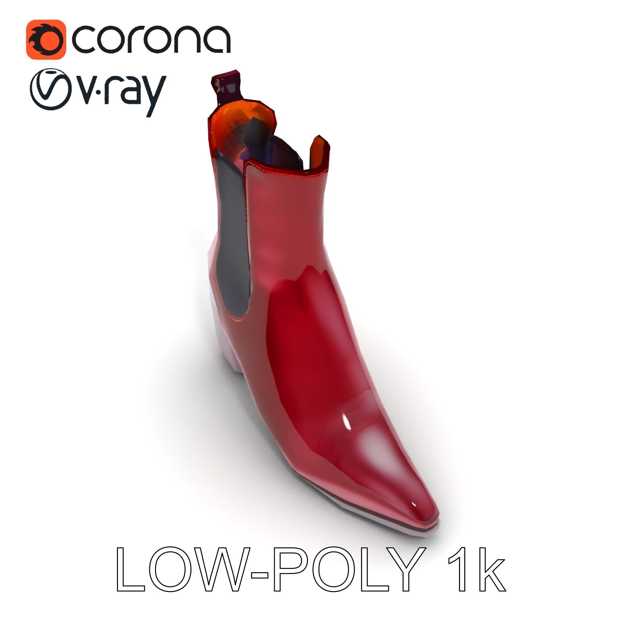 Stylish Ankle Boots Model Pack Low-poly 3D model_24