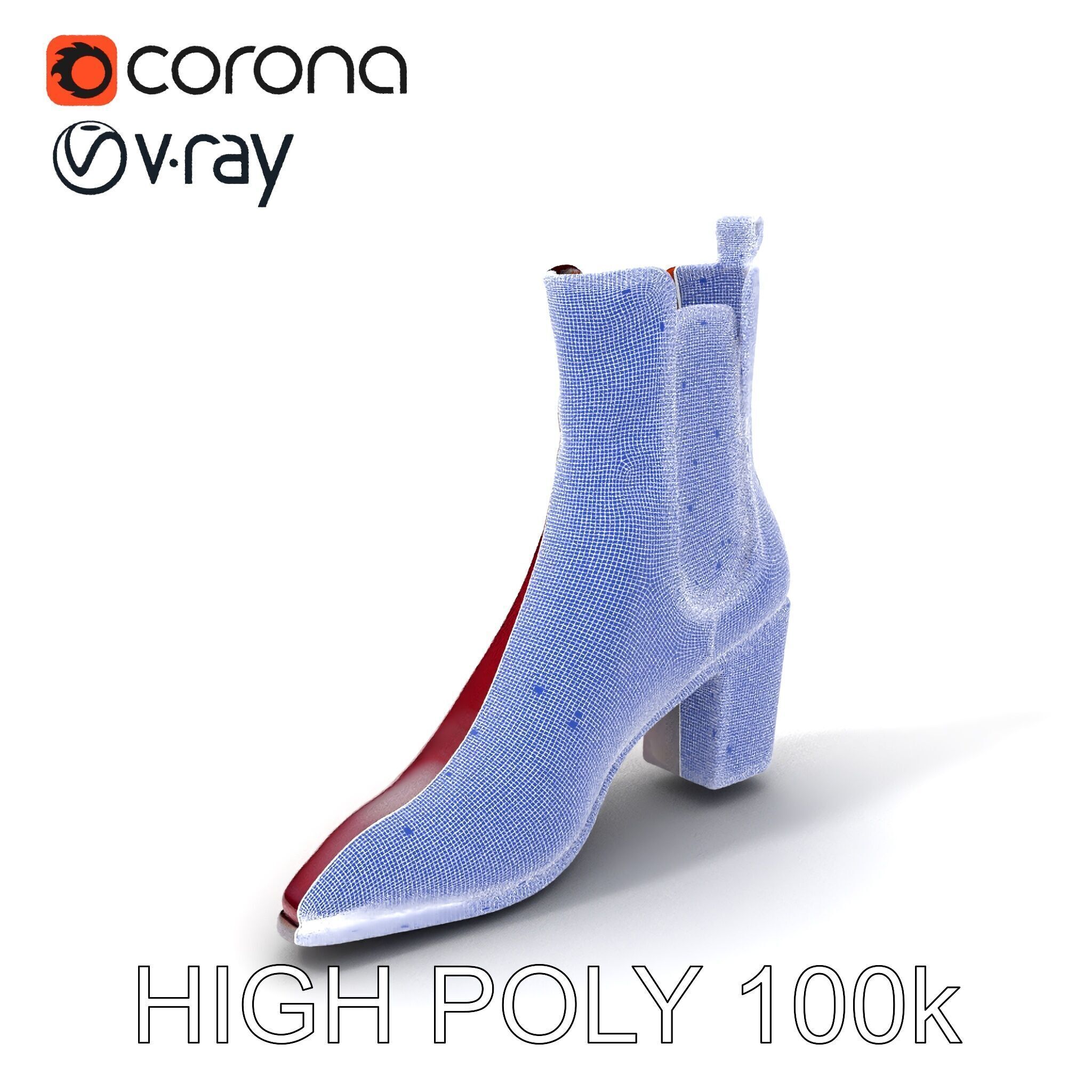 Stylish Ankle Boots Model Pack Low-poly 3D model_3