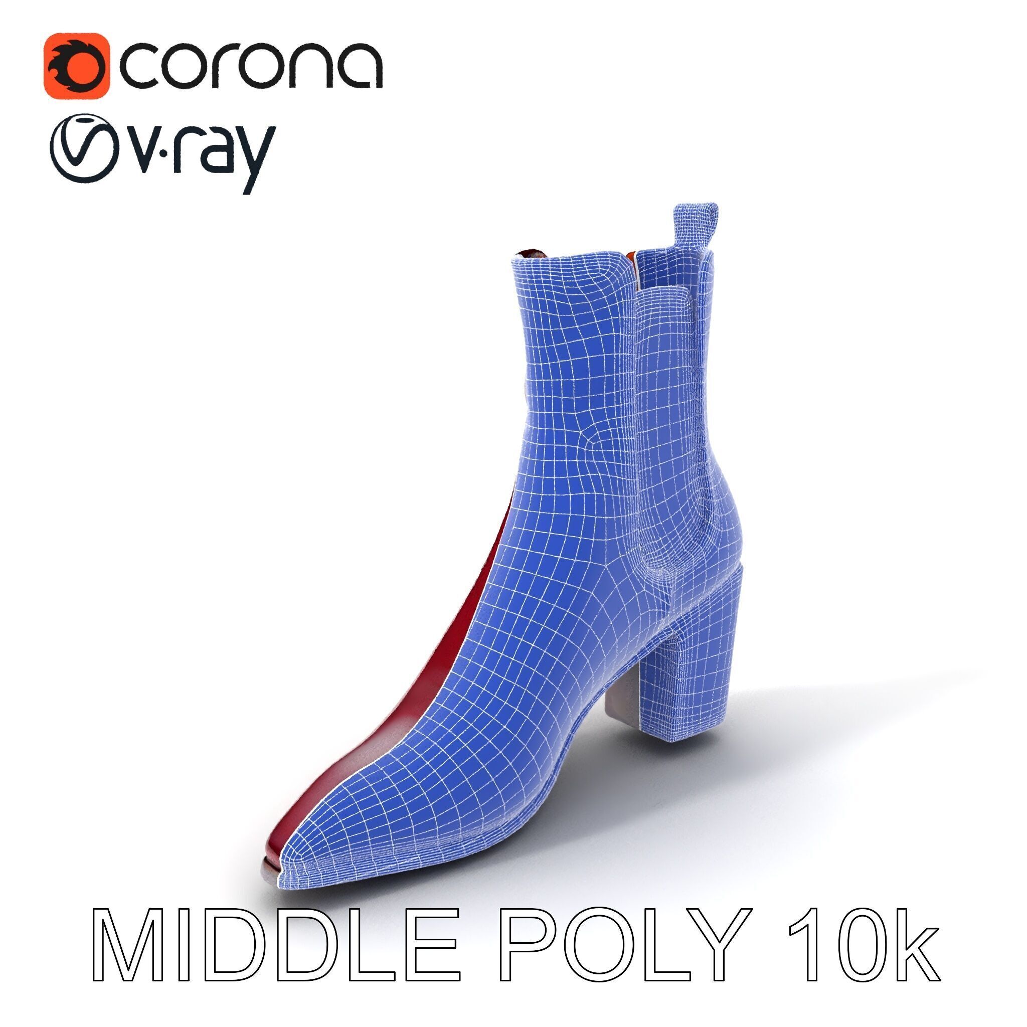 Stylish Ankle Boots Model Pack Low-poly 3D model_25