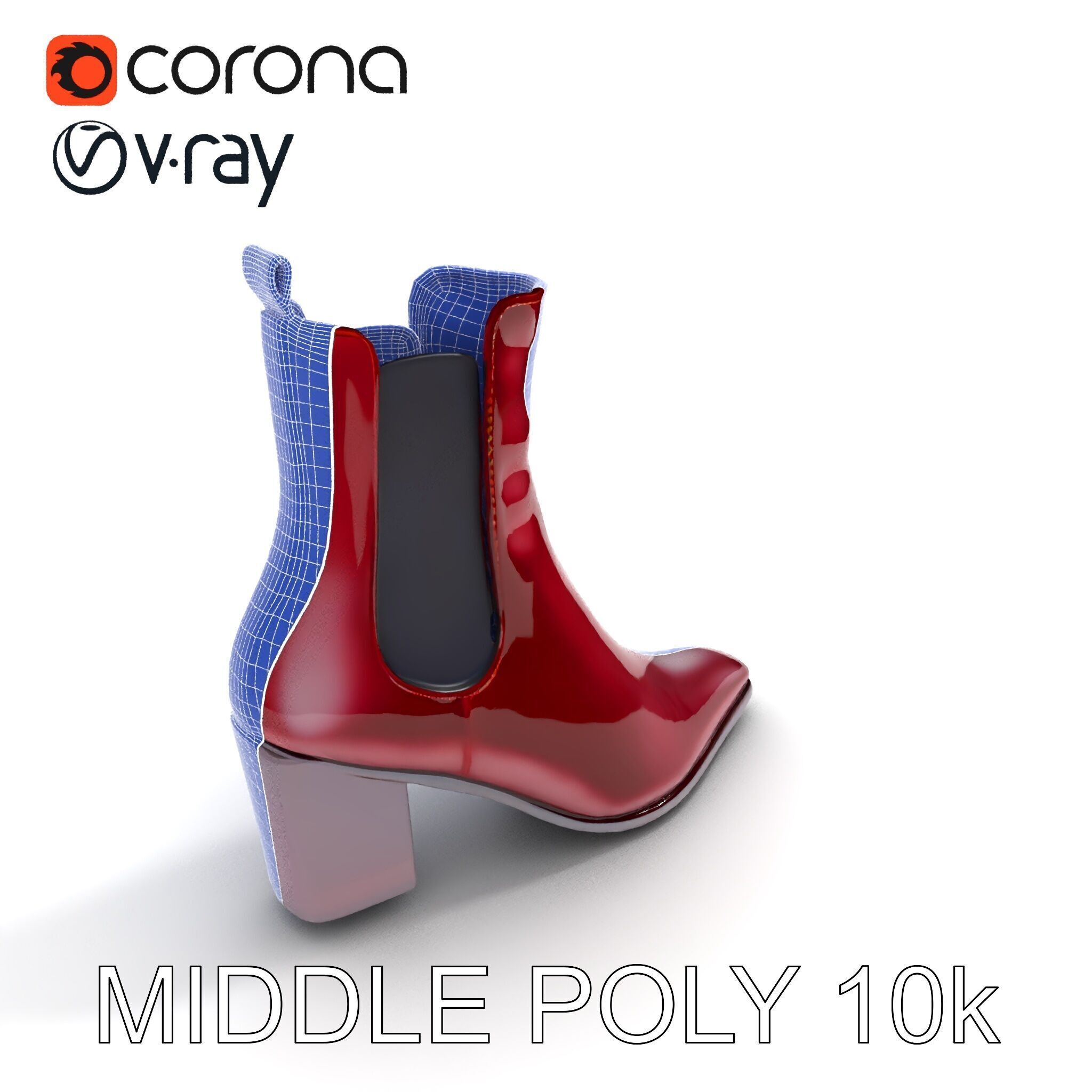 Stylish Ankle Boots Model Pack Low-poly 3D model_9