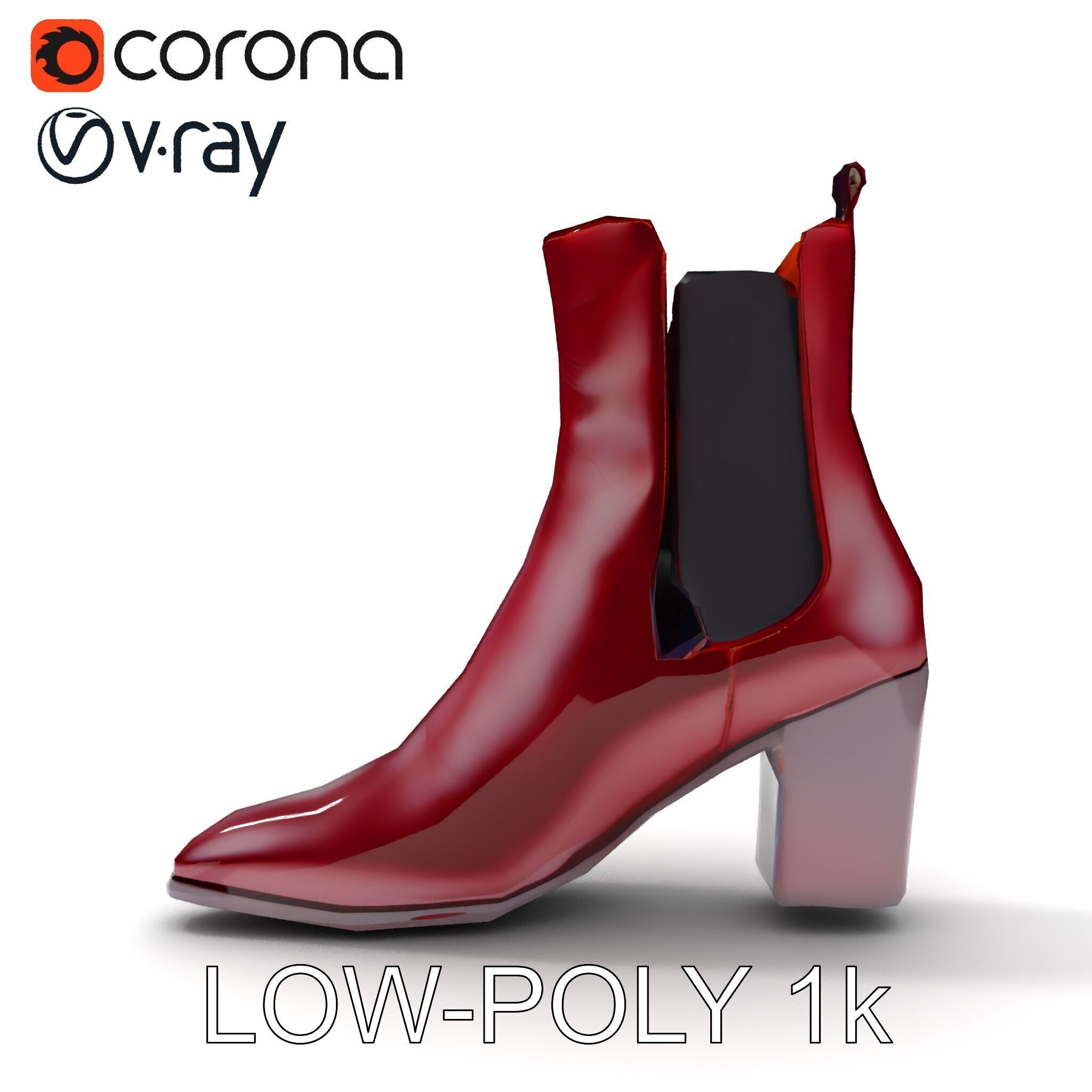 Stylish Ankle Boots Model Pack Low-poly 3D model_18