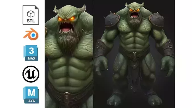 Stylized Demon Orc Low-poly 3D model