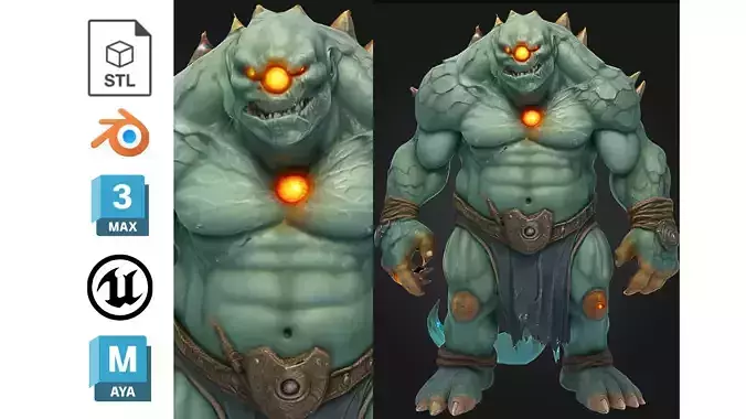 Stylized Cyclops Monster Low-poly 3D model