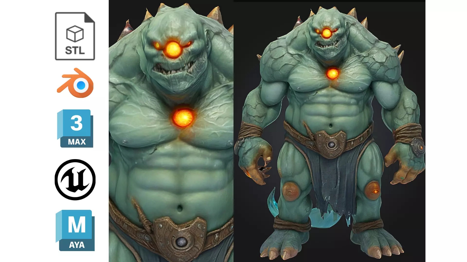 Stylized Cyclops Monster Low-poly 3D model_0