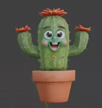 happy cactus 3D model_0