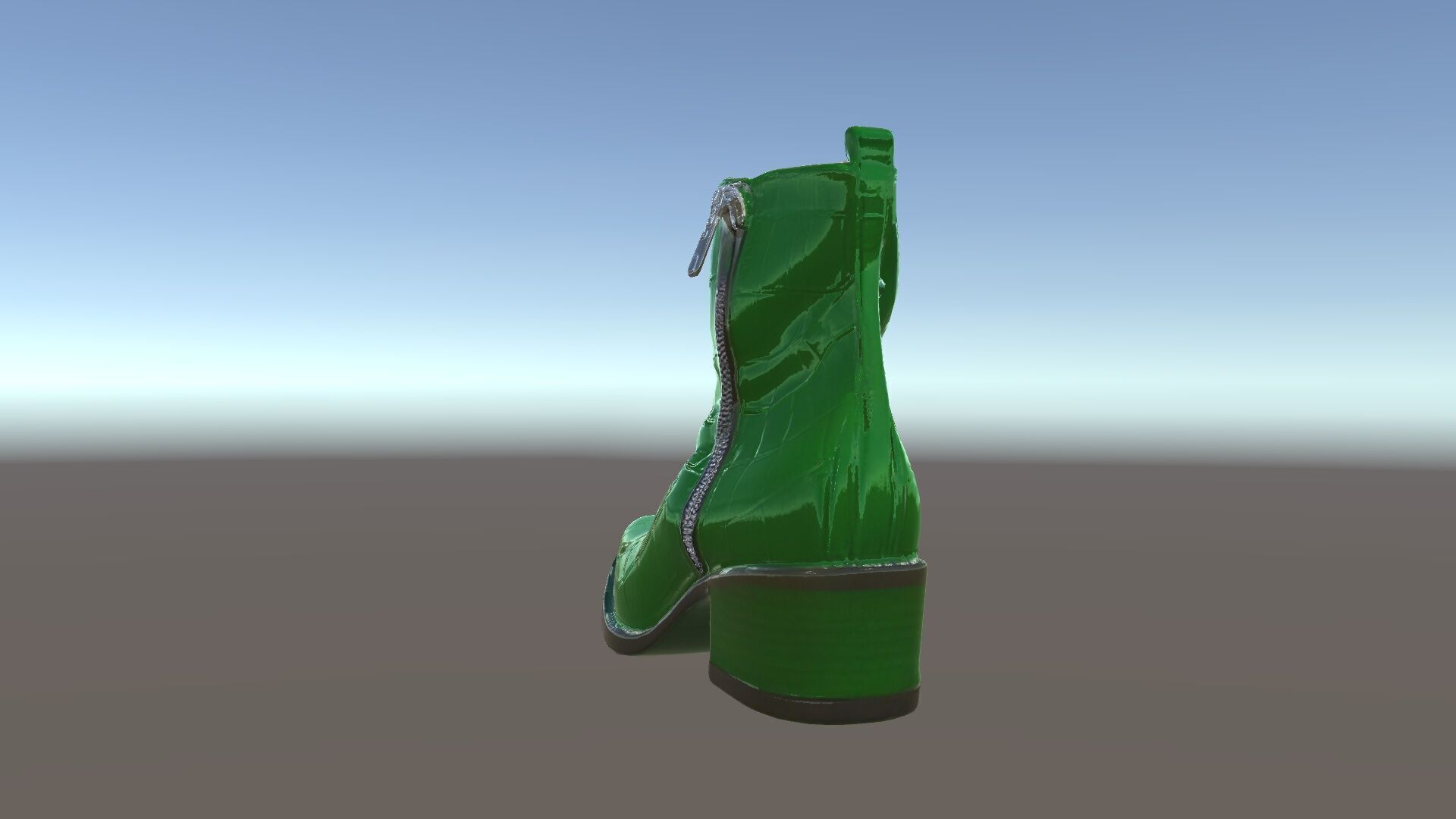 Elegant Green Croc Pattern Ankle Boot D Model Pack Low-poly 3D model_11