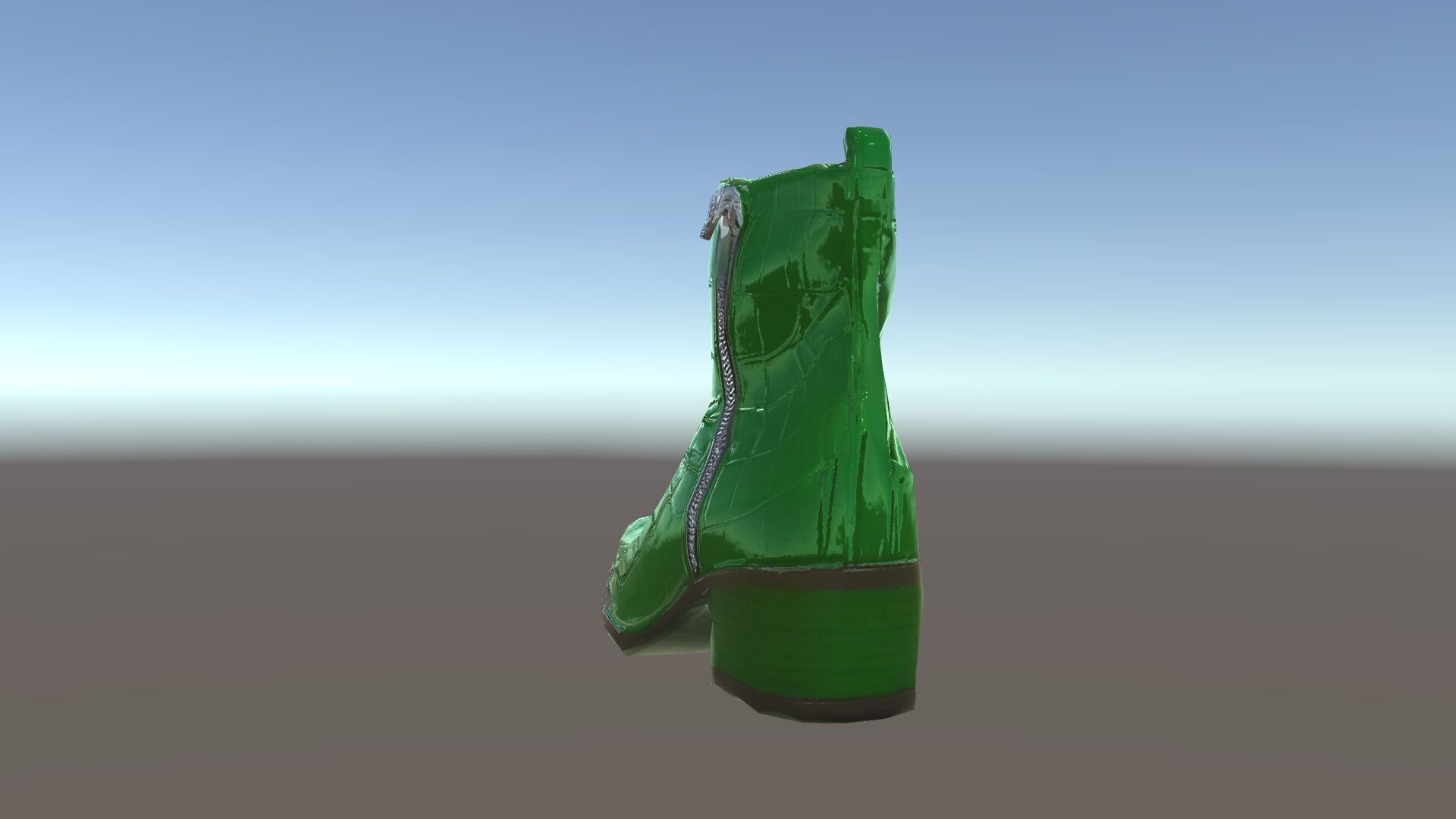 Elegant Green Croc Pattern Ankle Boot D Model Pack Low-poly 3D model_35