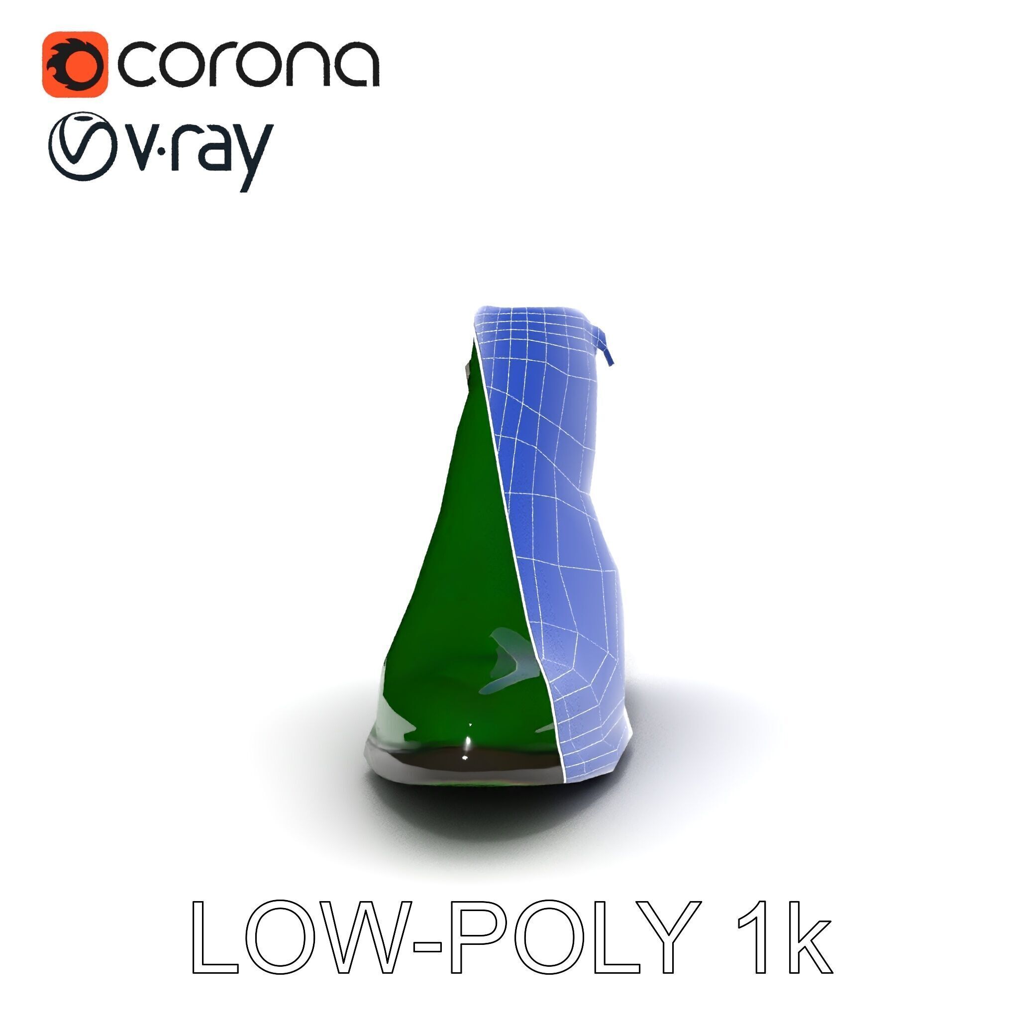 Elegant Green Croc Pattern Ankle Boot D Model Pack Low-poly 3D model_10