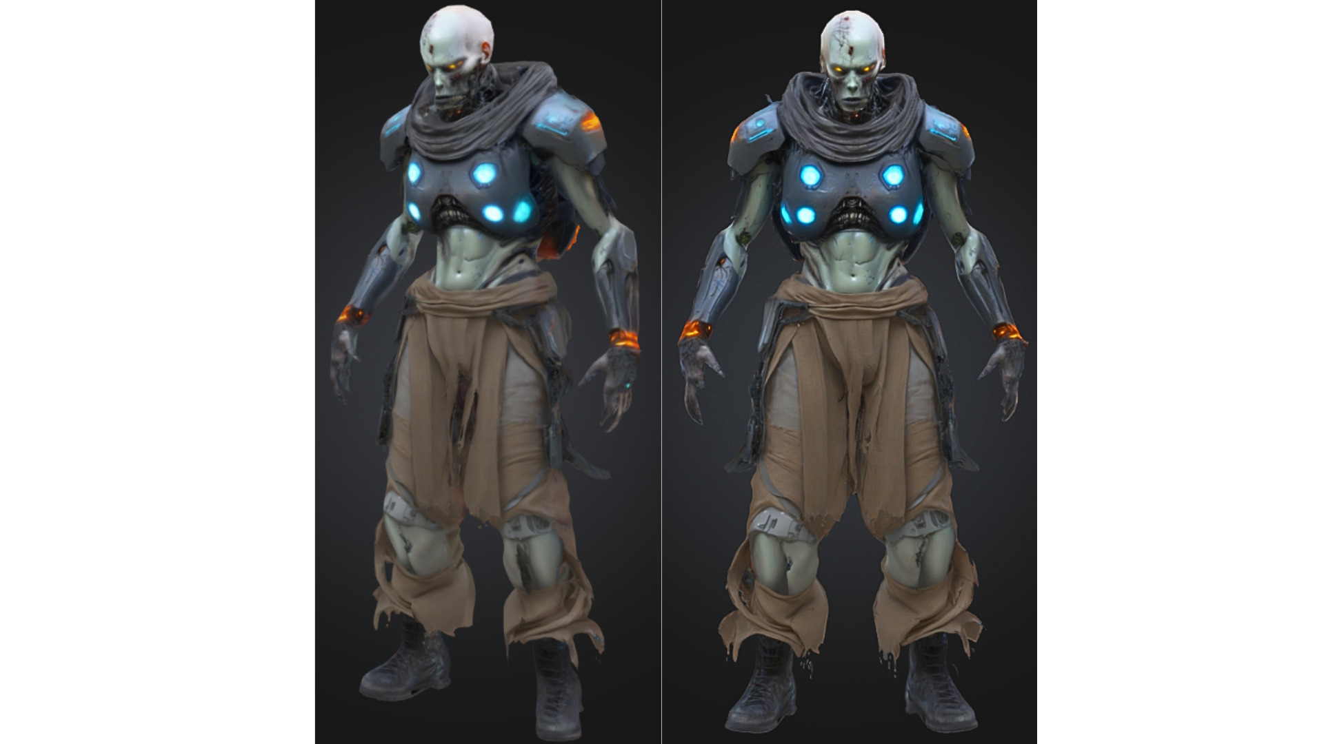 Sci-Fi Undead Cyborg Low-poly 3D model_3