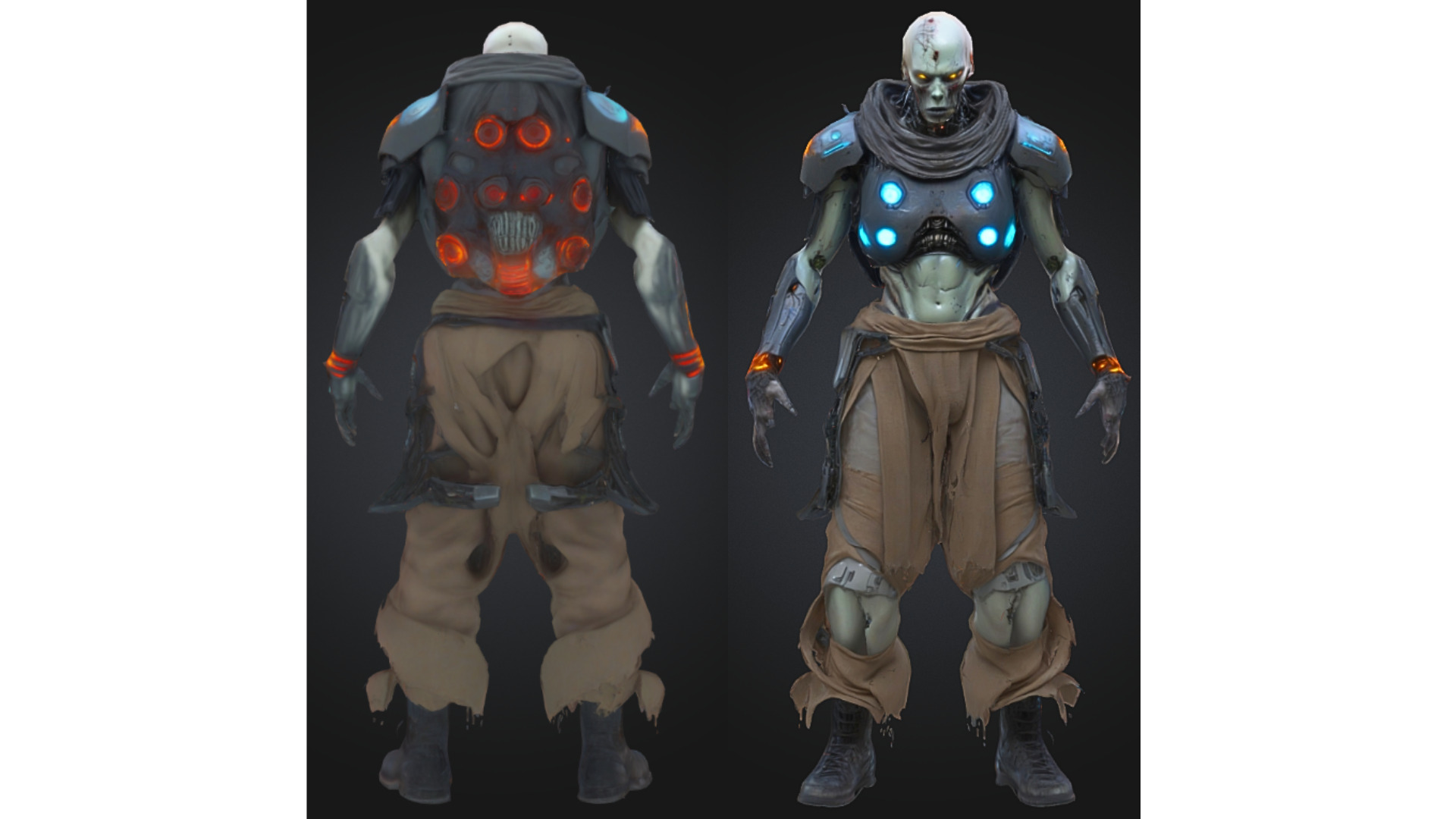 Sci-Fi Undead Cyborg Low-poly 3D model_2