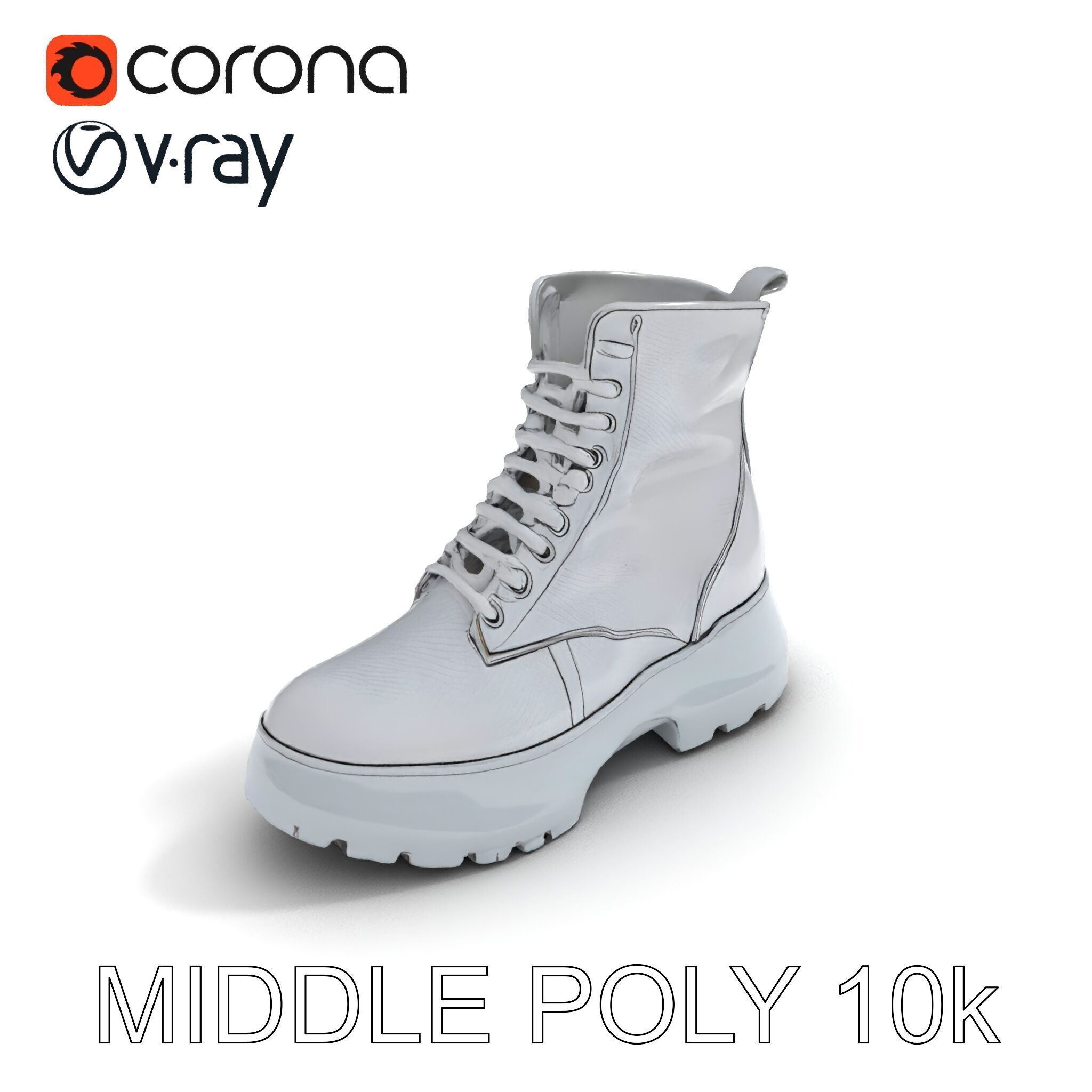 Stylish Silver Boot Model Pack Low-poly 3D model_21