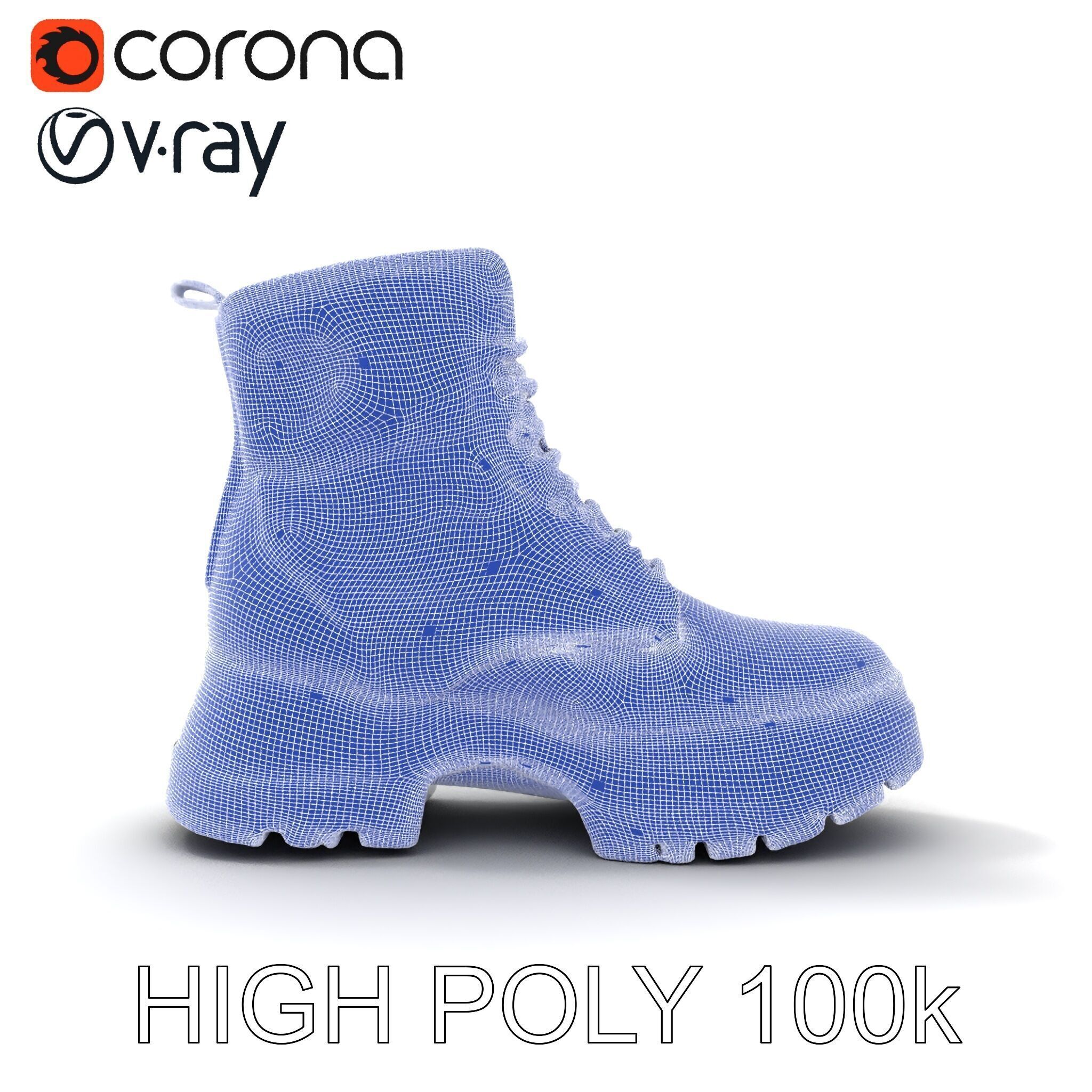 Stylish Silver Boot Model Pack Low-poly 3D model_23