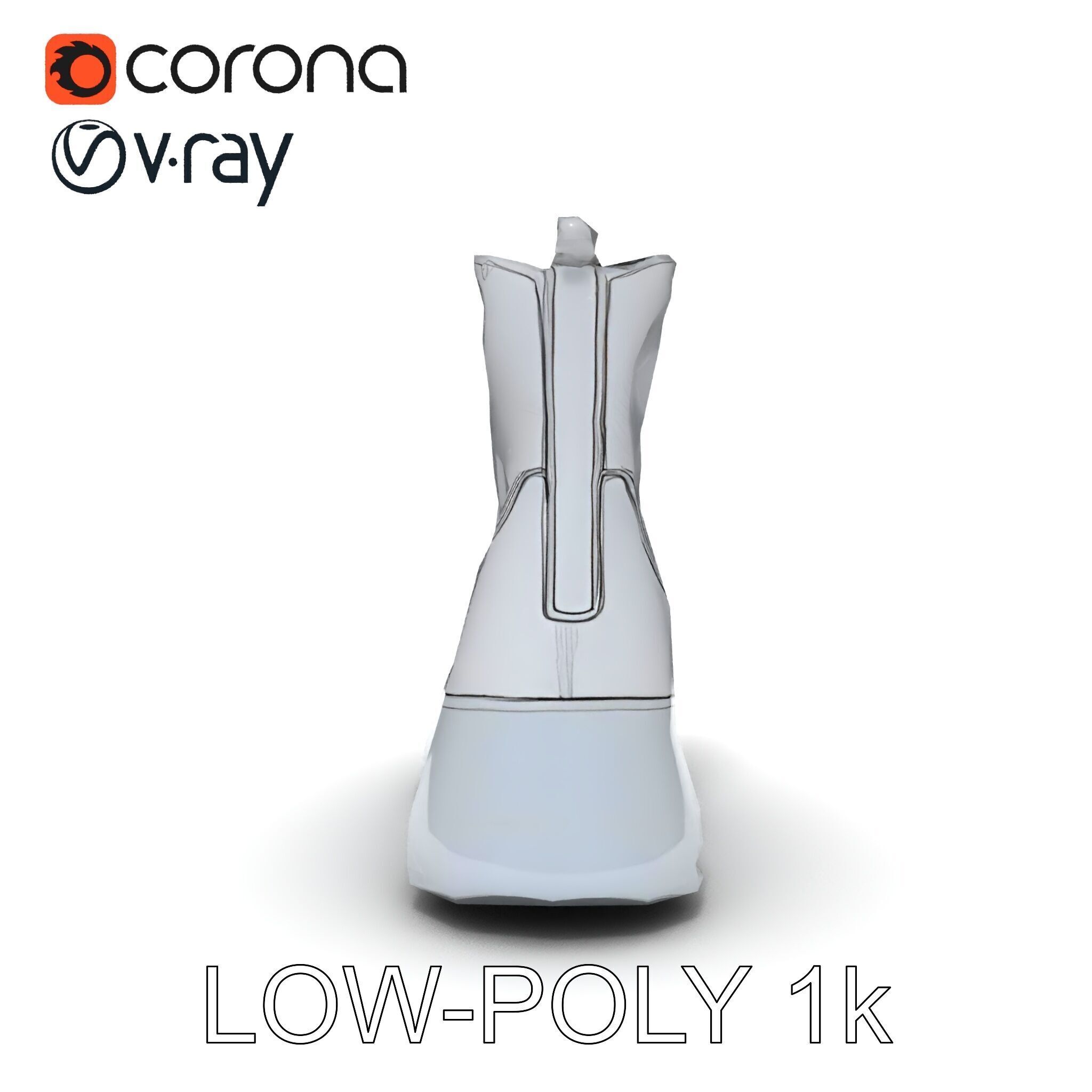 Stylish Silver Boot Model Pack Low-poly 3D model_33