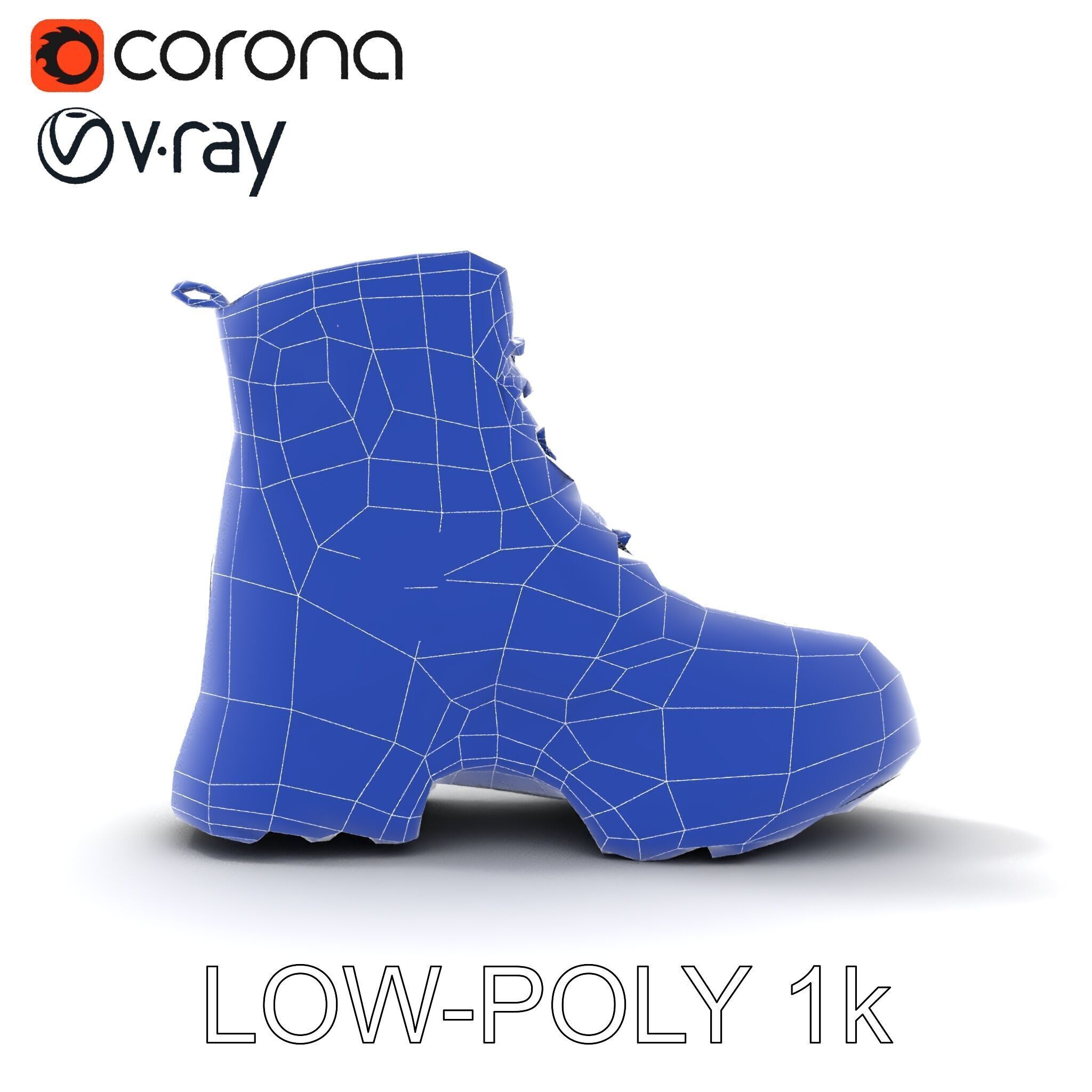 Stylish Silver Boot Model Pack Low-poly 3D model_10