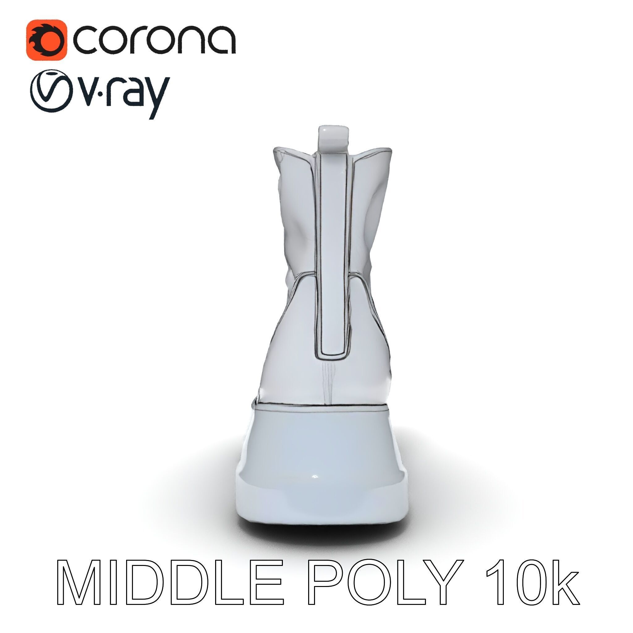 Stylish Silver Boot Model Pack Low-poly 3D model_29