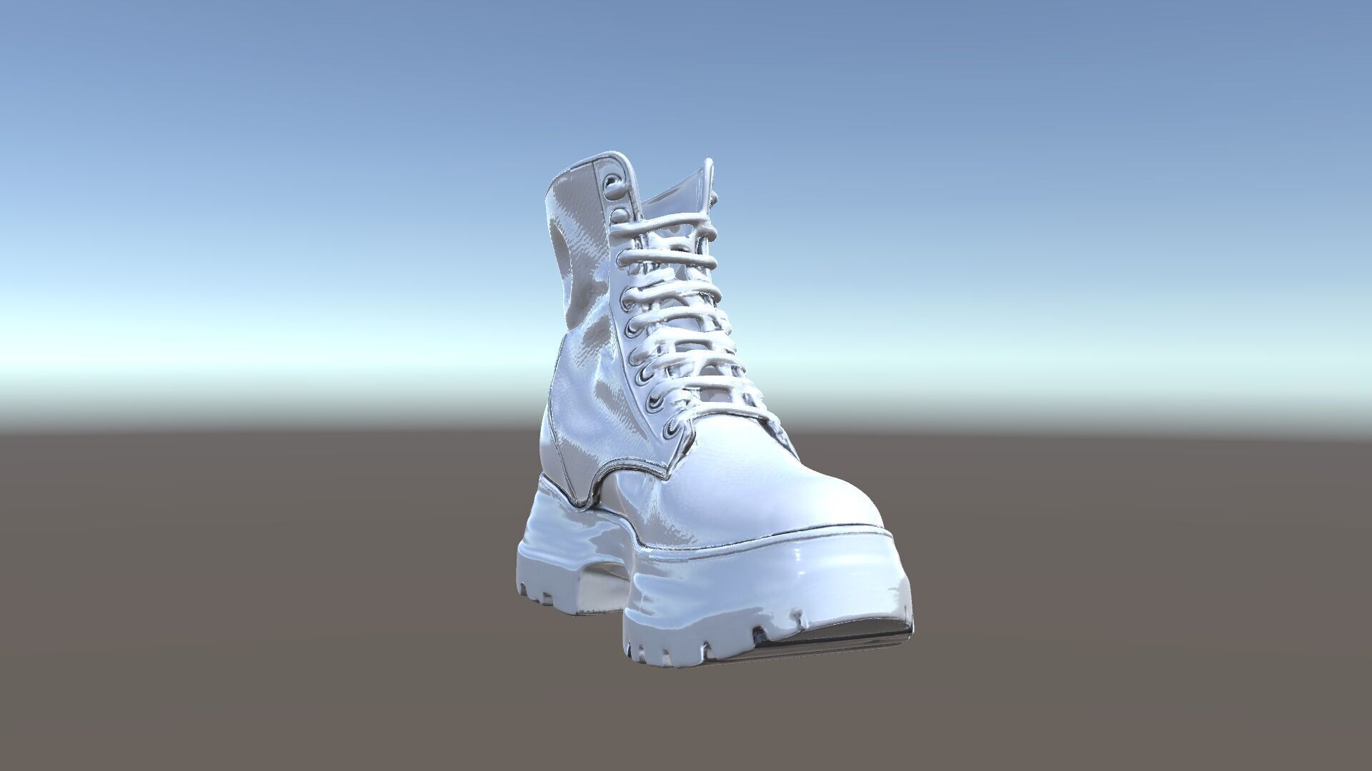 Stylish Silver Boot Model Pack Low-poly 3D model_5