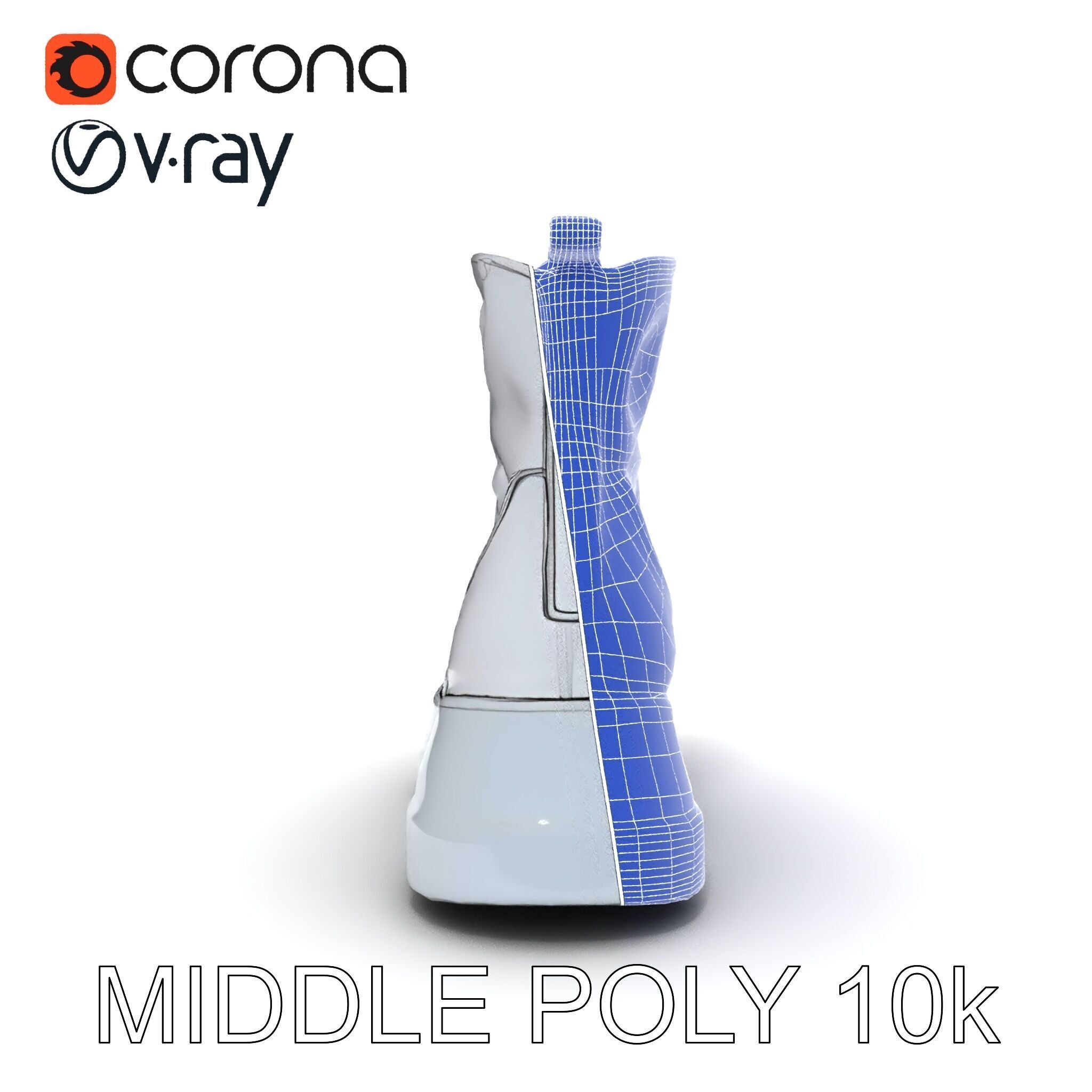 Stylish Silver Boot Model Pack Low-poly 3D model_6