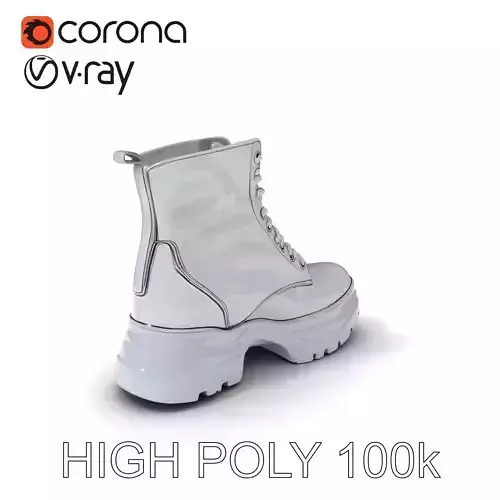 Stylish Silver Boot Model Pack Low-poly 3D model
