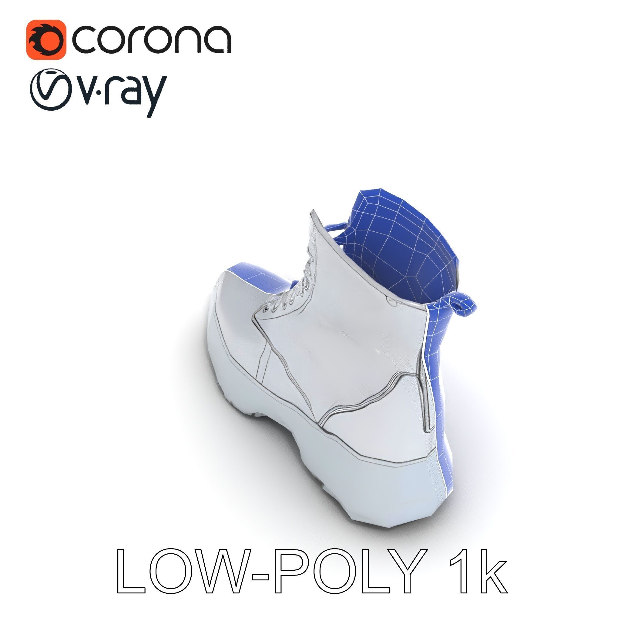 Stylish Silver Boot Model Pack Low-poly 3D model_18